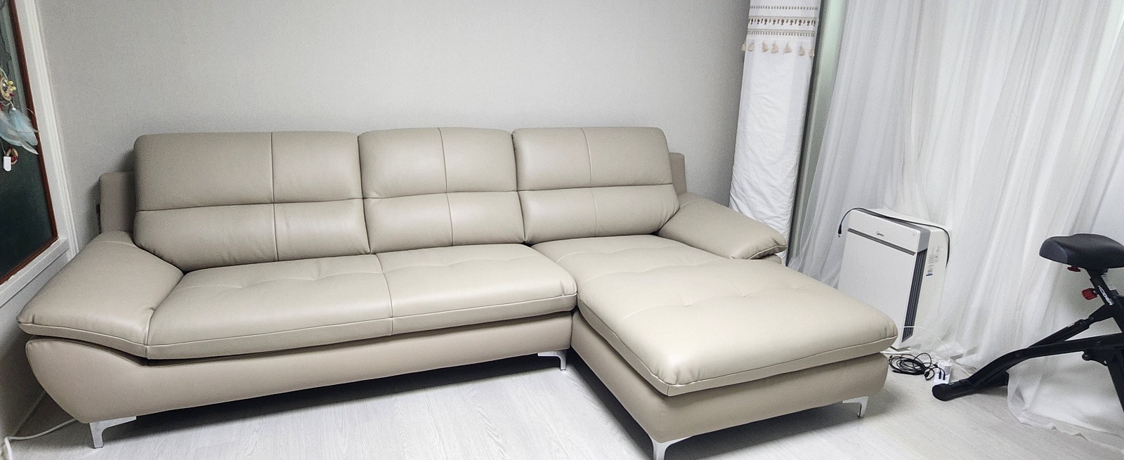 Sofa SEABREE - Sofa Góc Hiện Đại Bọc Da Cho Phòng Khách Chung Cư