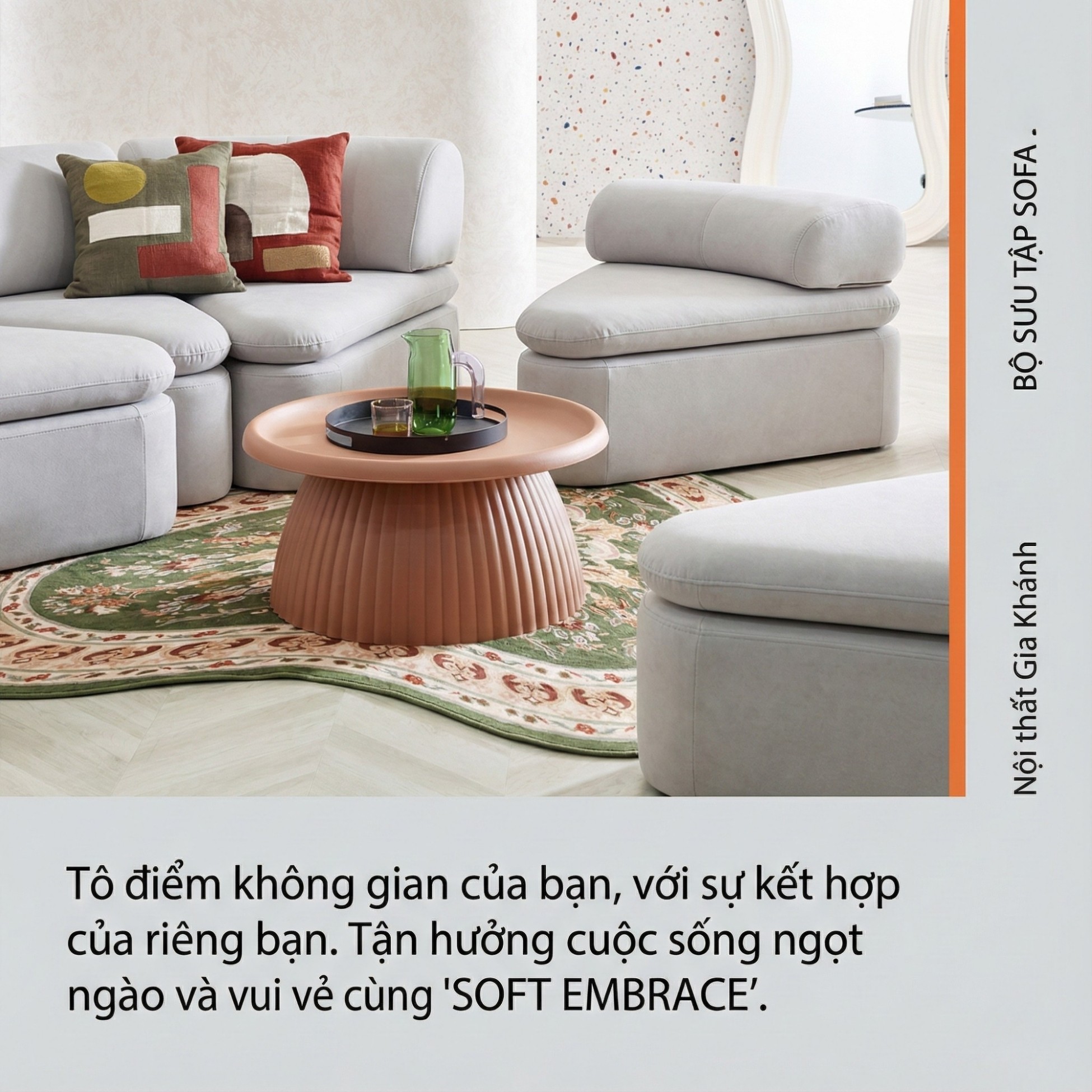 Sofa SOFT EMBRACE – Sofa Hiện Đại Cao Cấp Modular Linh Hoạt Lạ Mắt 