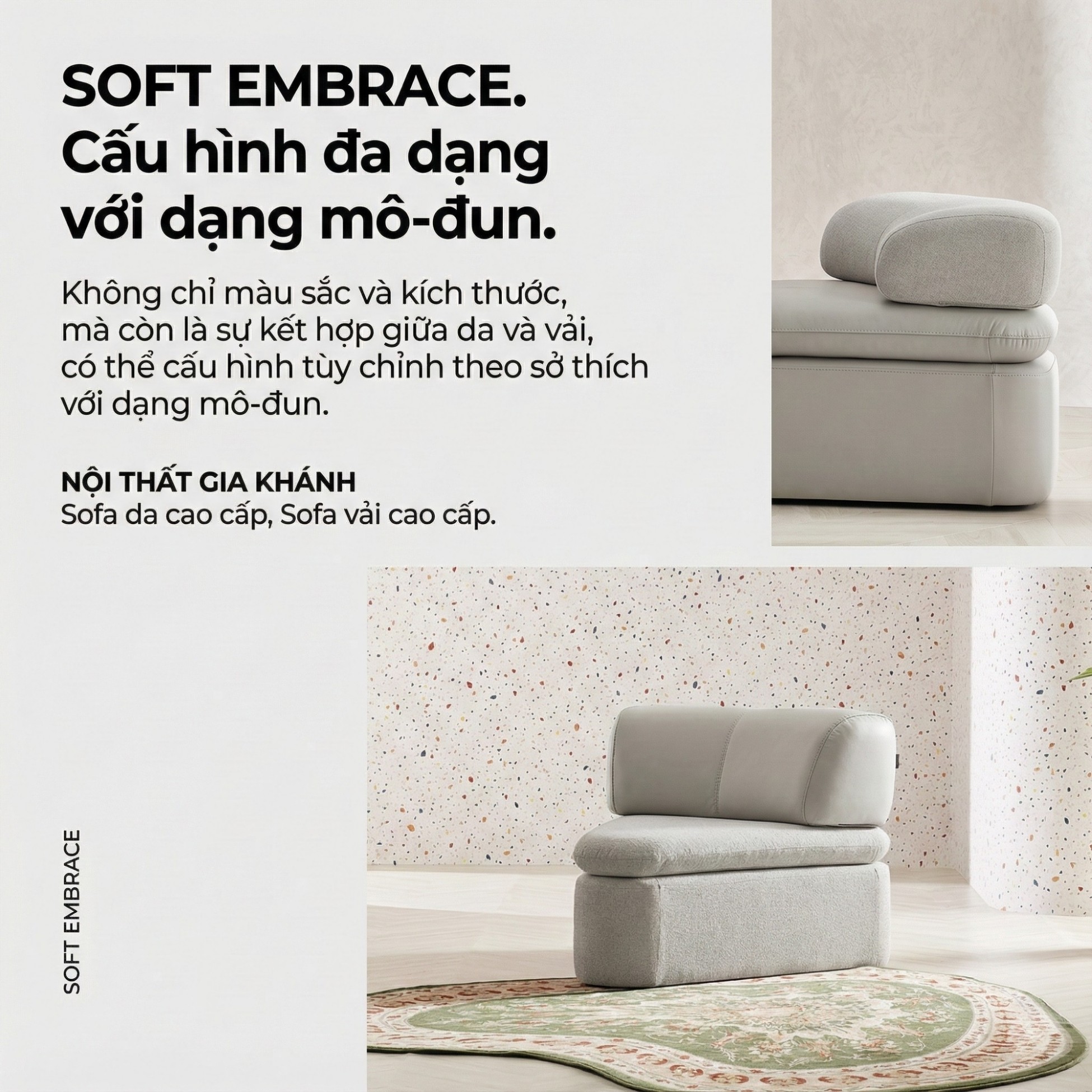 Sofa SOFT EMBRACE – Sofa Hiện Đại Cao Cấp Modular Linh Hoạt Lạ Mắt 