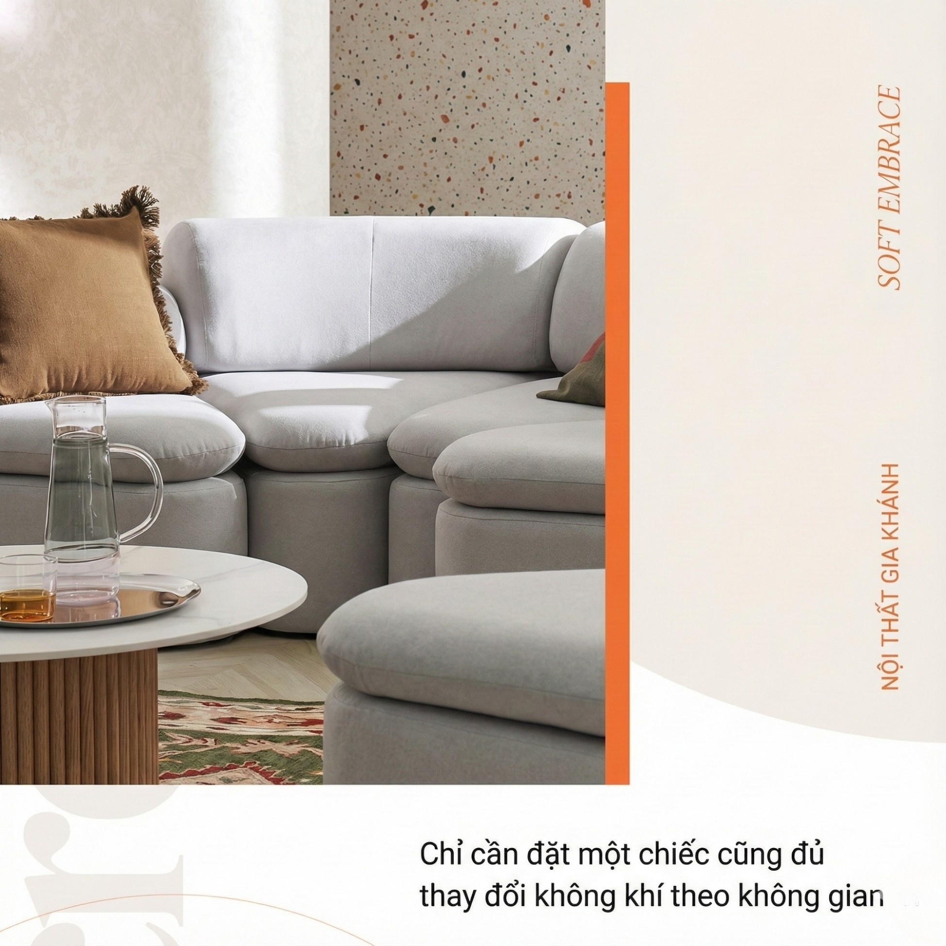 Sofa SOFT EMBRACE – Sofa Hiện Đại Cao Cấp Modular Linh Hoạt Lạ Mắt 
