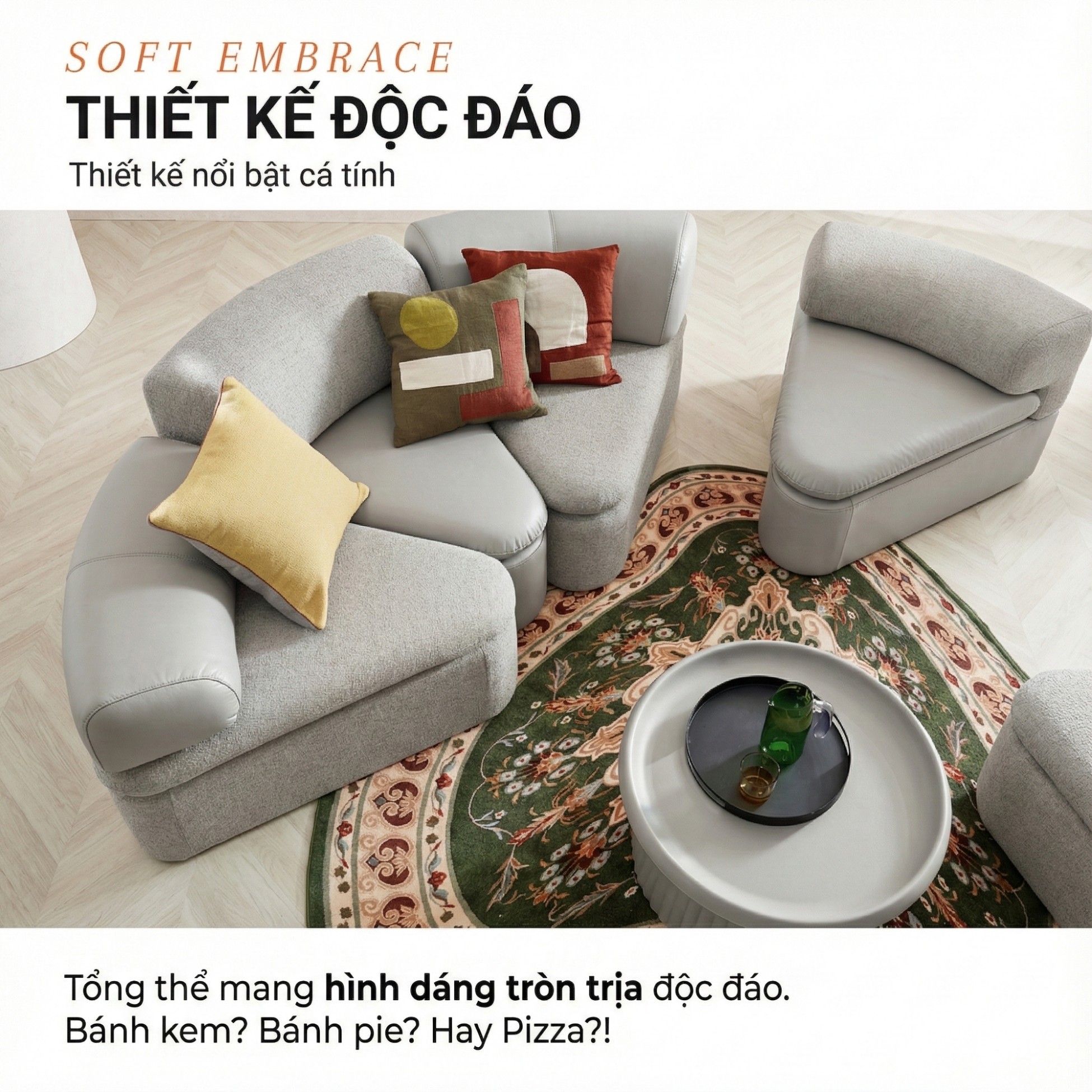 Sofa SOFT EMBRACE – Sofa Hiện Đại Cao Cấp Modular Linh Hoạt Lạ Mắt 