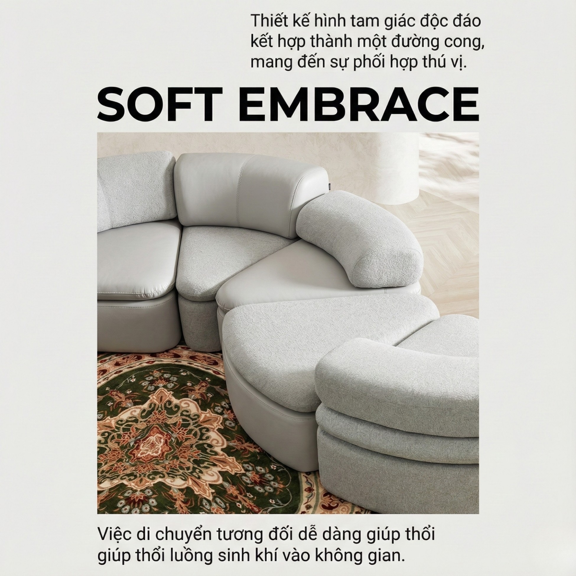Sofa SOFT EMBRACE – Sofa Hiện Đại Cao Cấp Modular Linh Hoạt Lạ Mắt 