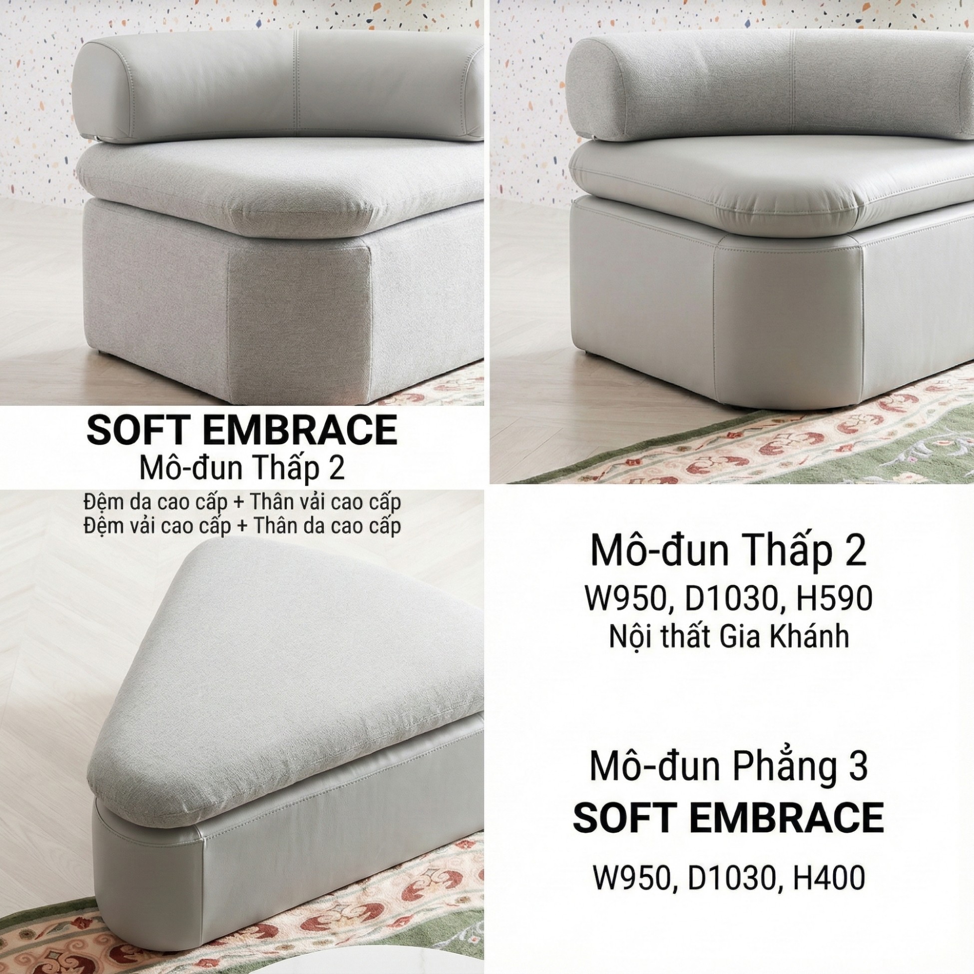Sofa SOFT EMBRACE – Sofa Hiện Đại Cao Cấp Modular Linh Hoạt Lạ Mắt 