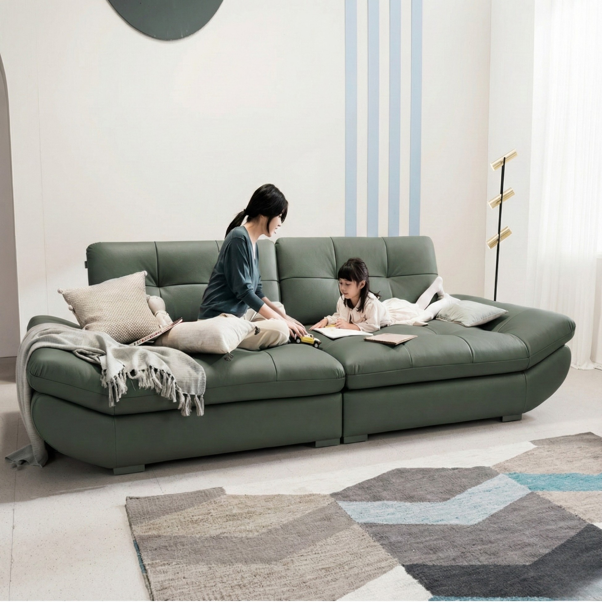 Sofa SOFTY - Sofa Gia Đình Hiện Đại Trẻ Trung Dáng Thuyền