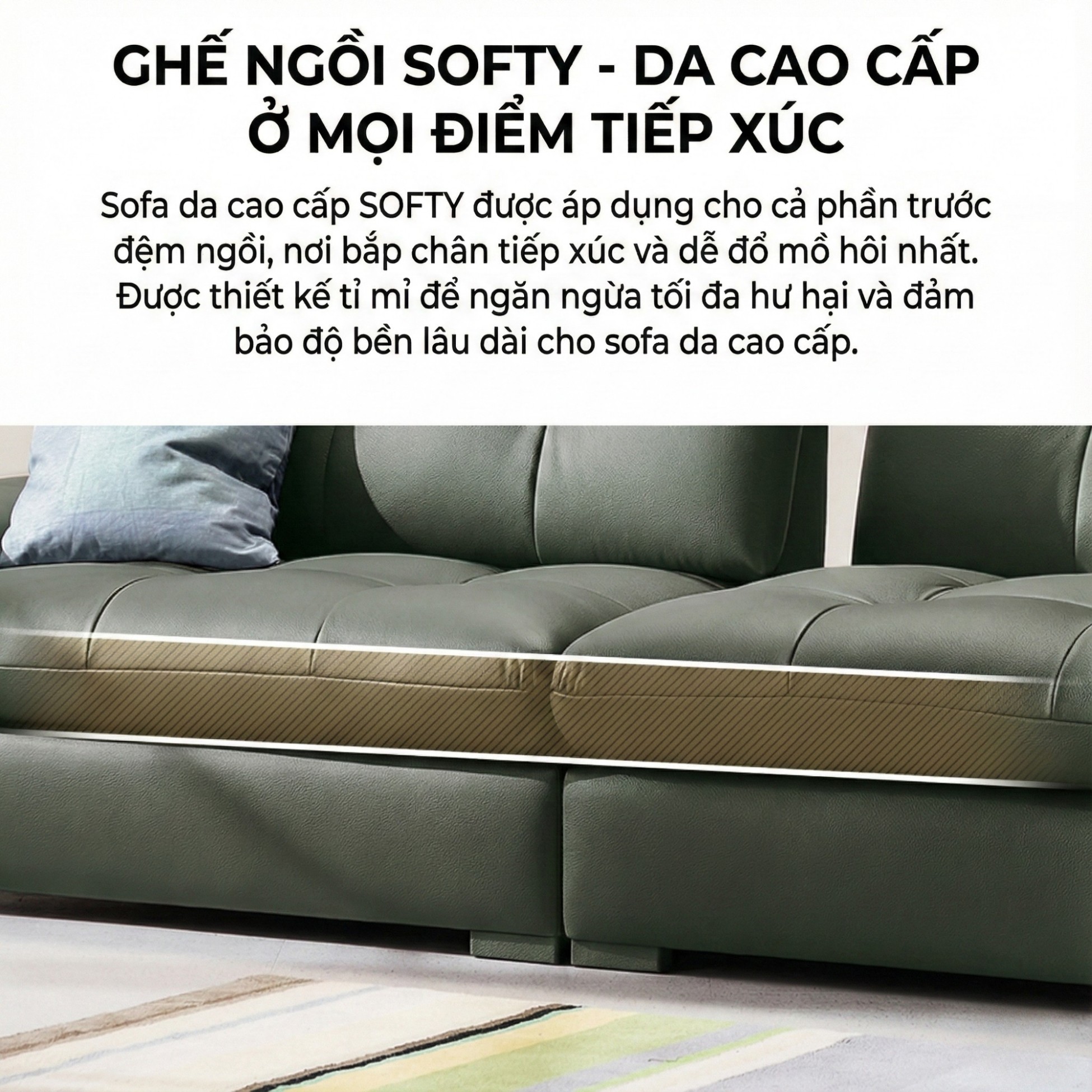 Sofa SOFTY - Sofa Gia Đình Hiện Đại Trẻ Trung Dáng Thuyền