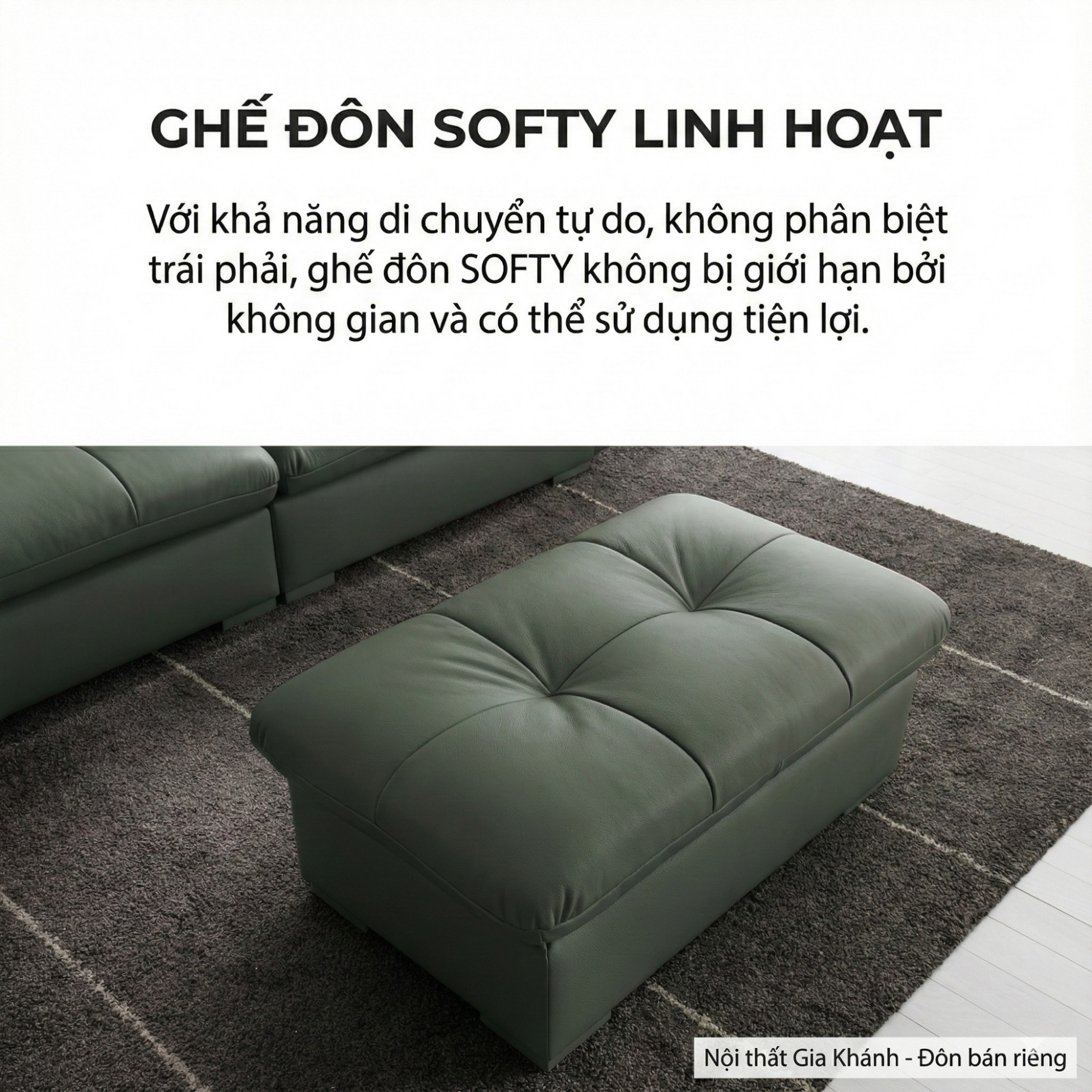 Sofa SOFTY - Sofa Gia Đình Hiện Đại Trẻ Trung Dáng Thuyền