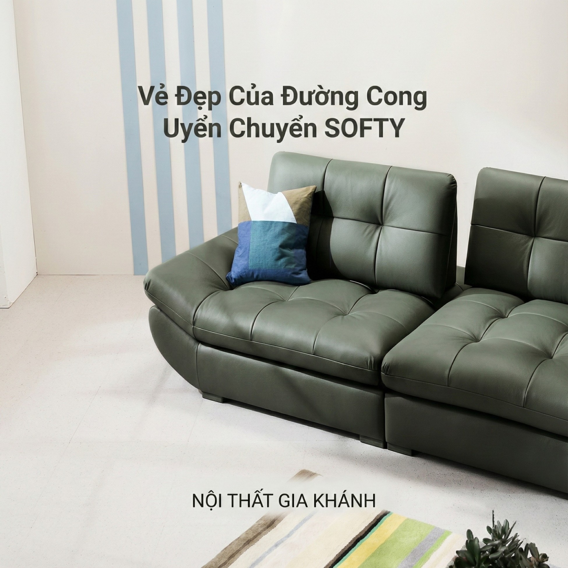 Sofa SOFTY - Sofa Gia Đình Hiện Đại Trẻ Trung Dáng Thuyền