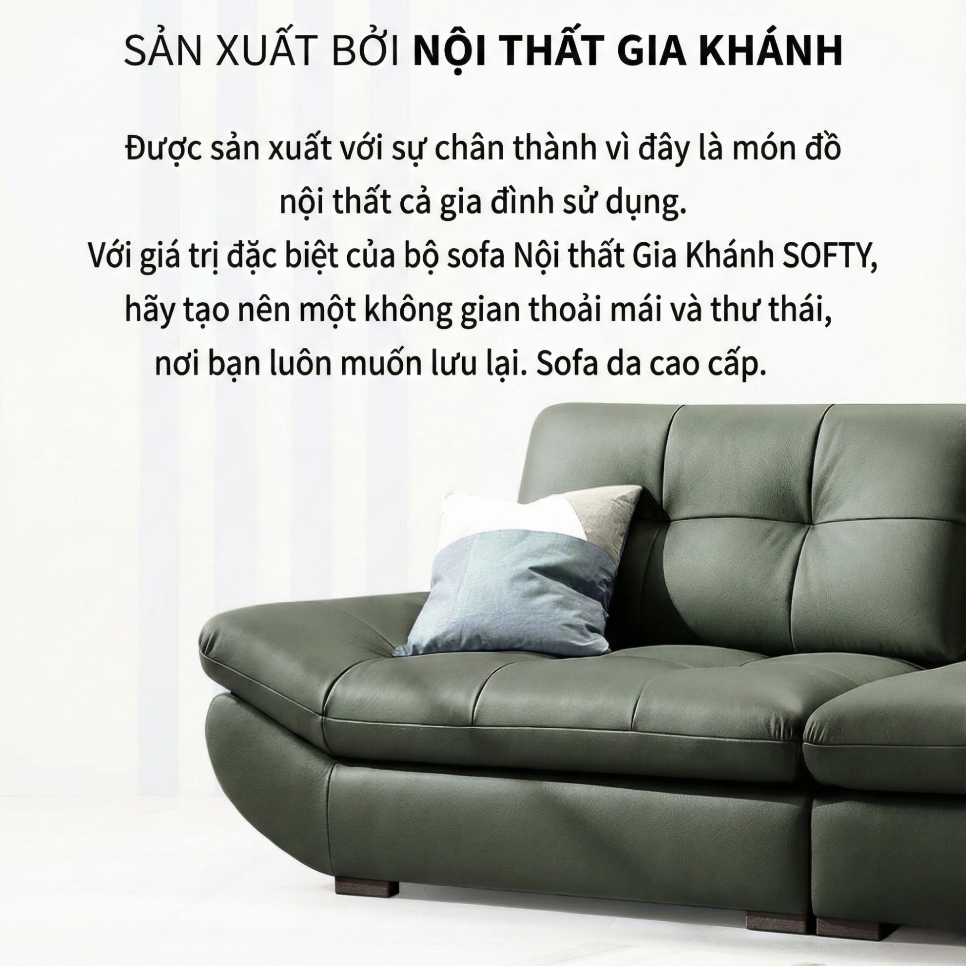 Sofa SOFTY - Sofa Gia Đình Hiện Đại Trẻ Trung Dáng Thuyền