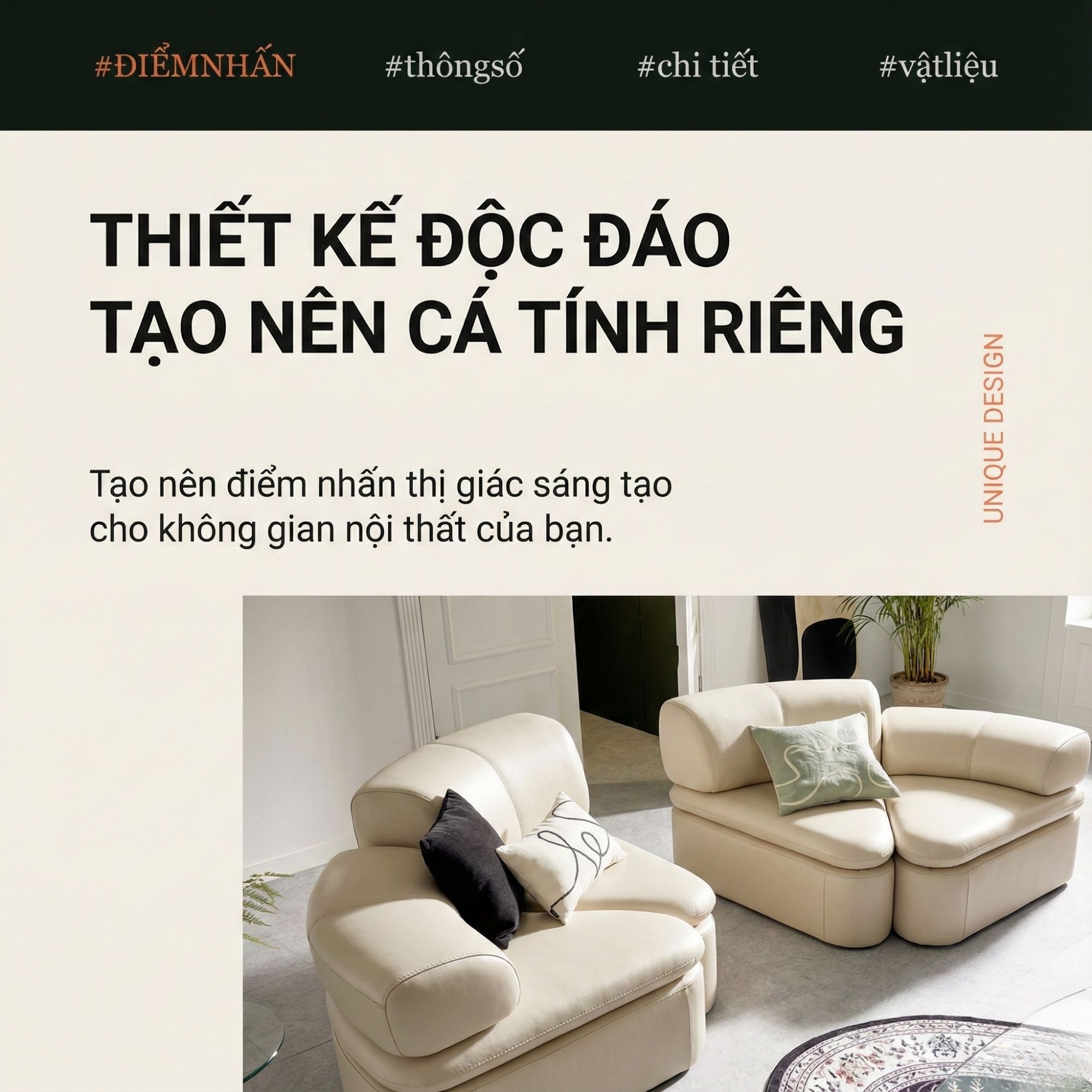 Sofa SUGARLOUNGE – Sofa Da Cao Cấp Kiểu Modular Linh Hoạt Độc Đáo