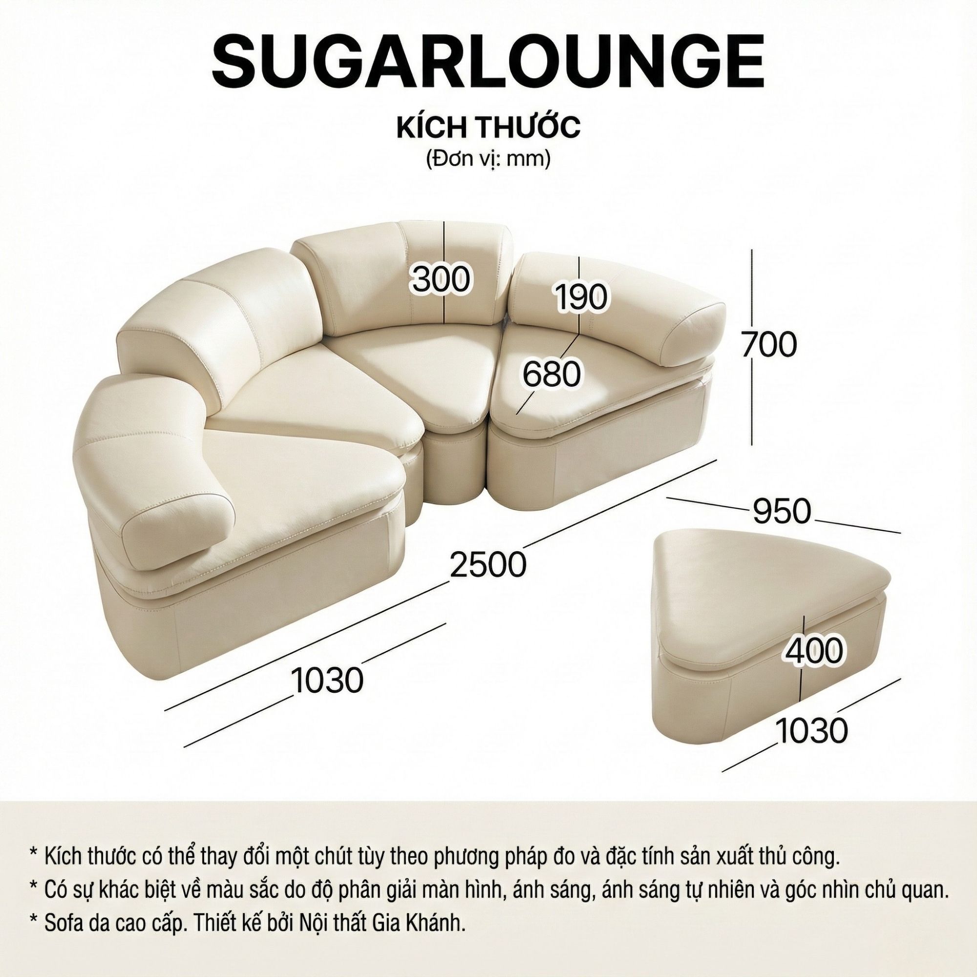Sofa SUGARLOUNGE – Sofa Da Cao Cấp Kiểu Modular Linh Hoạt Độc Đáo