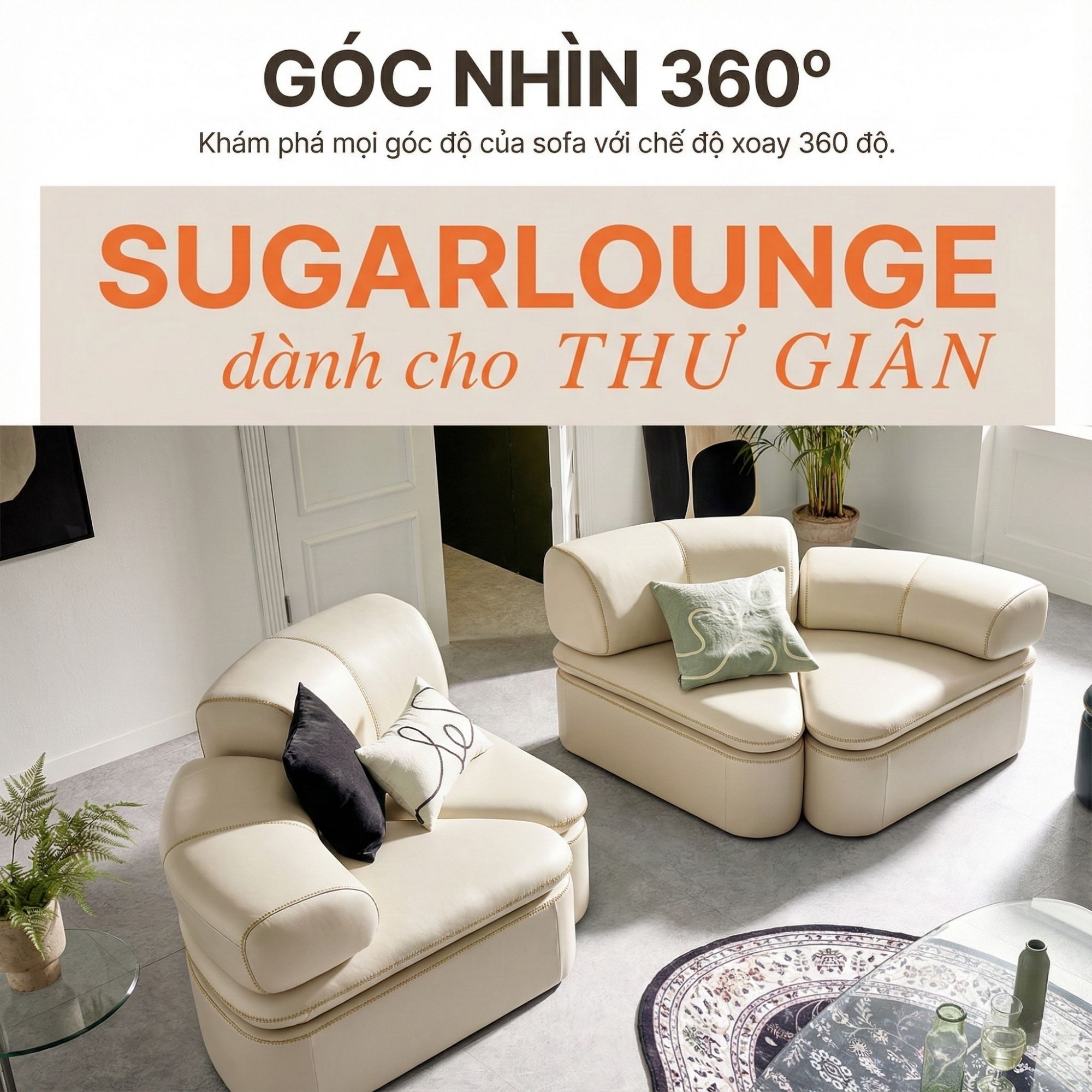 Sofa SUGARLOUNGE – Sofa Da Cao Cấp Kiểu Modular Linh Hoạt Độc Đáo