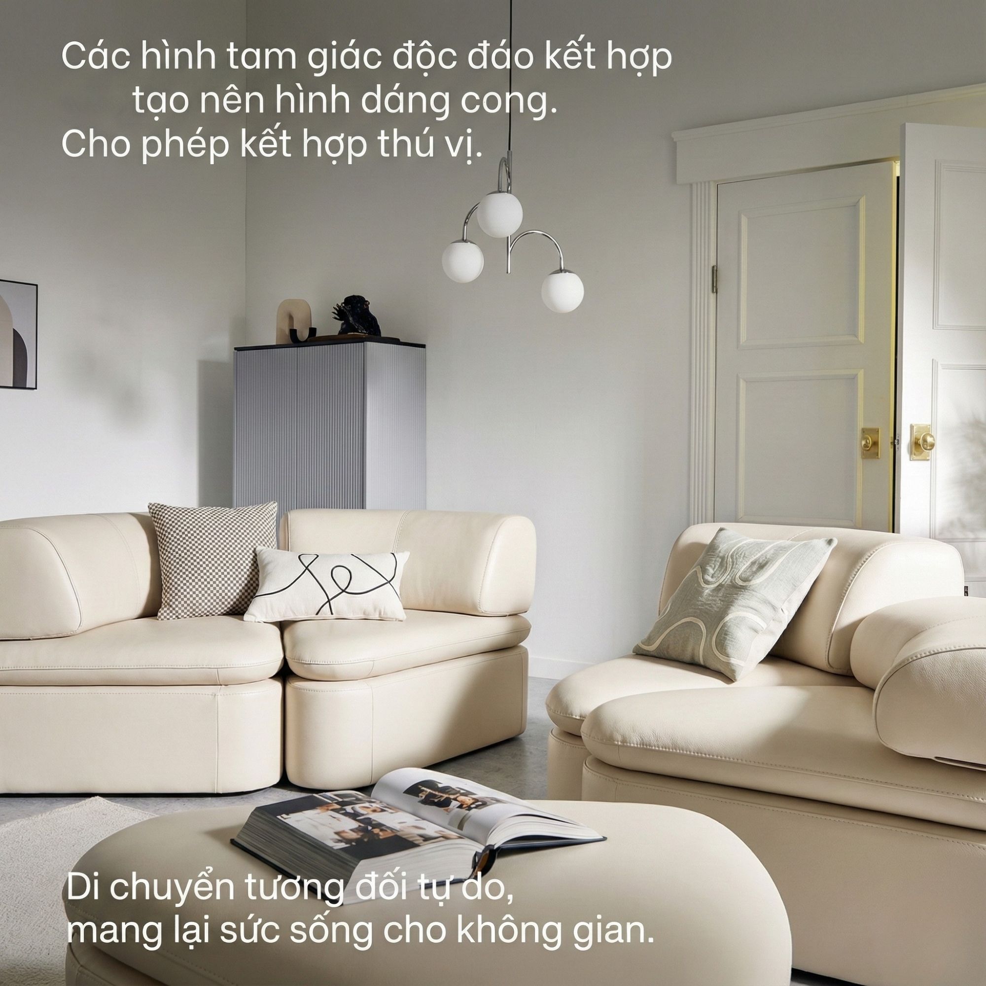 Sofa SUGARLOUNGE – Sofa Da Cao Cấp Kiểu Modular Linh Hoạt Độc Đáo