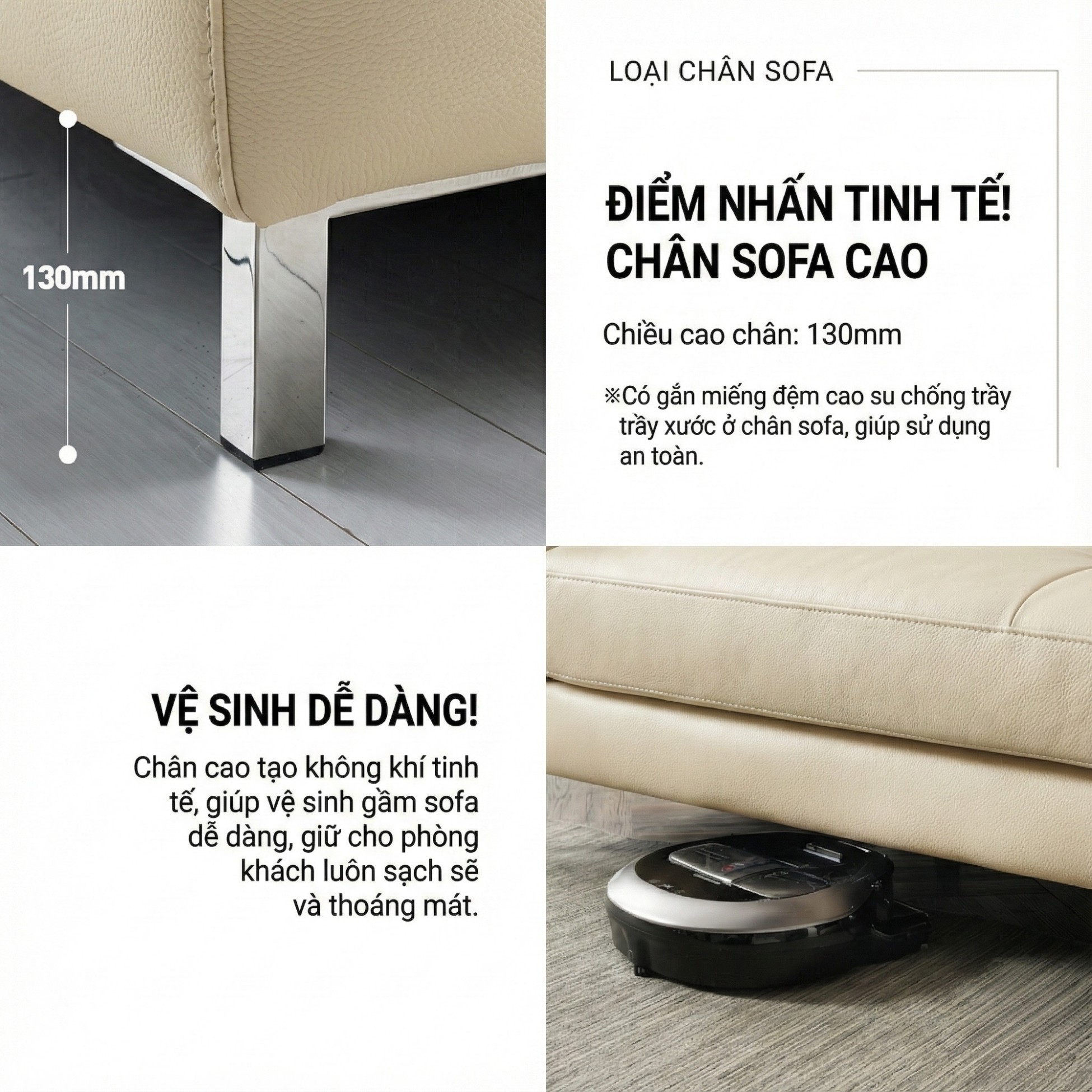sofa bọc da cao cấp haven