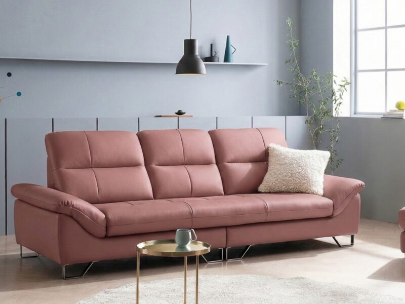 Sofa EMBRACE - Sofa Da Cao Cấp Tựa Lưng Chia Đôi Êm Ái (Hàng Order)