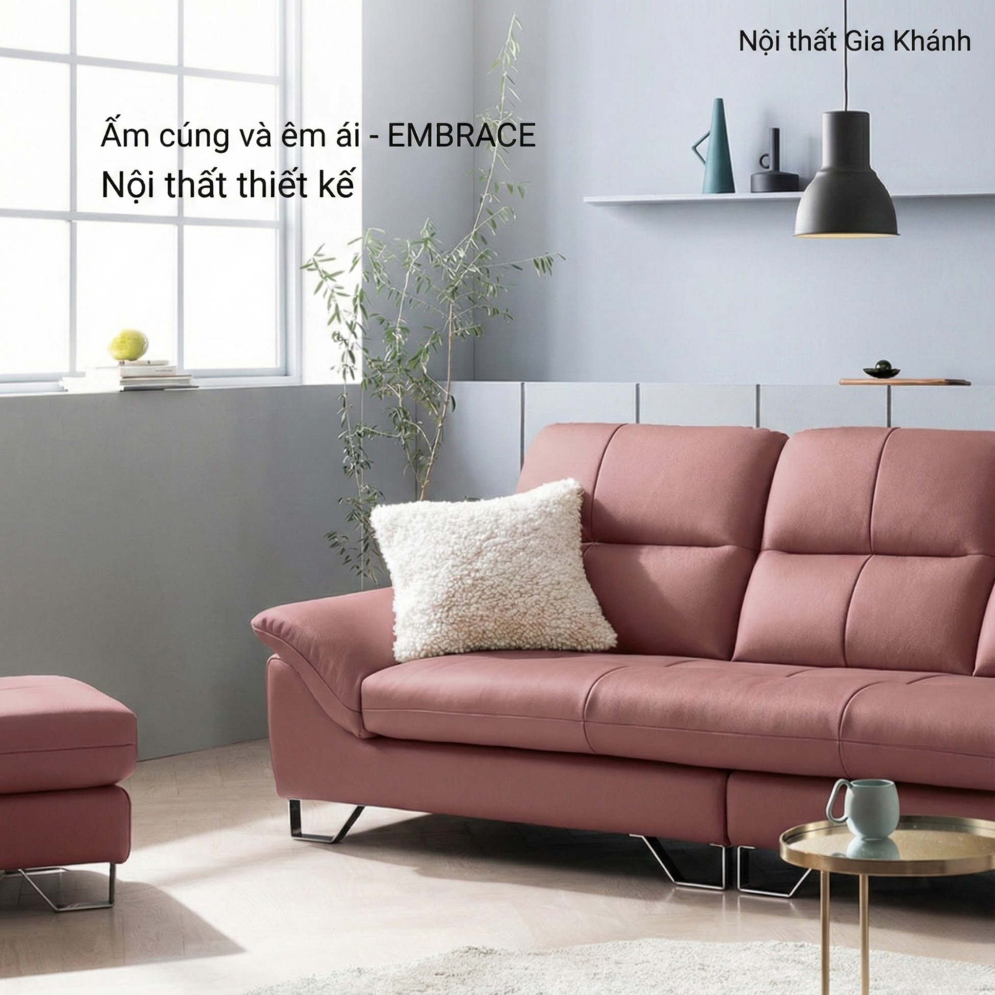 Sofa EMBRACE - Sofa Da Cao Cấp Tựa Lưng Chia Đôi Êm Ái