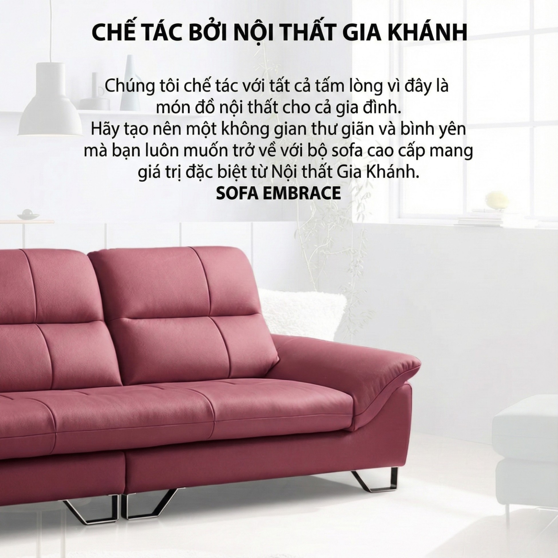 Sofa EMBRACE - Sofa Da Cao Cấp Tựa Lưng Chia Đôi Êm Ái