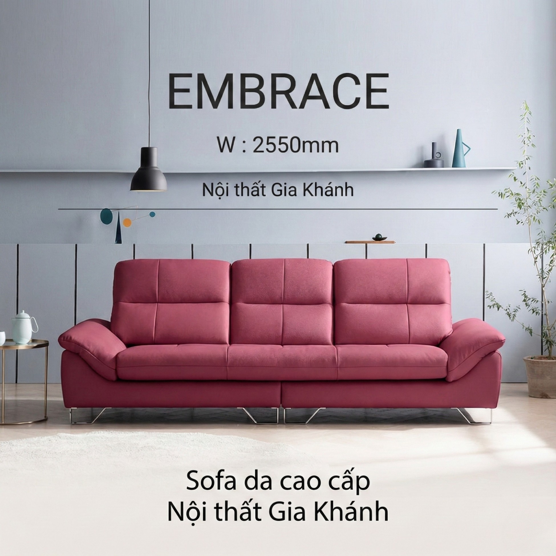 Sofa EMBRACE - Sofa Da Cao Cấp Tựa Lưng Chia Đôi Êm Ái