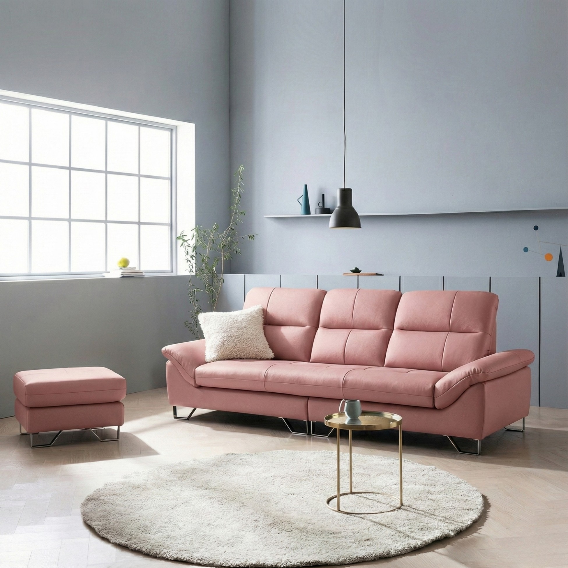 Sofa EMBRACE - Sofa Da Cao Cấp Tựa Lưng Chia Đôi Êm Ái