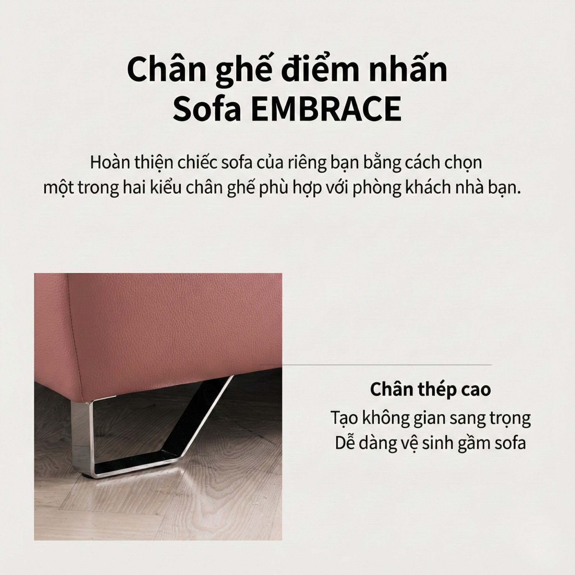 Sofa EMBRACE - Sofa Da Cao Cấp Tựa Lưng Chia Đôi Êm Ái