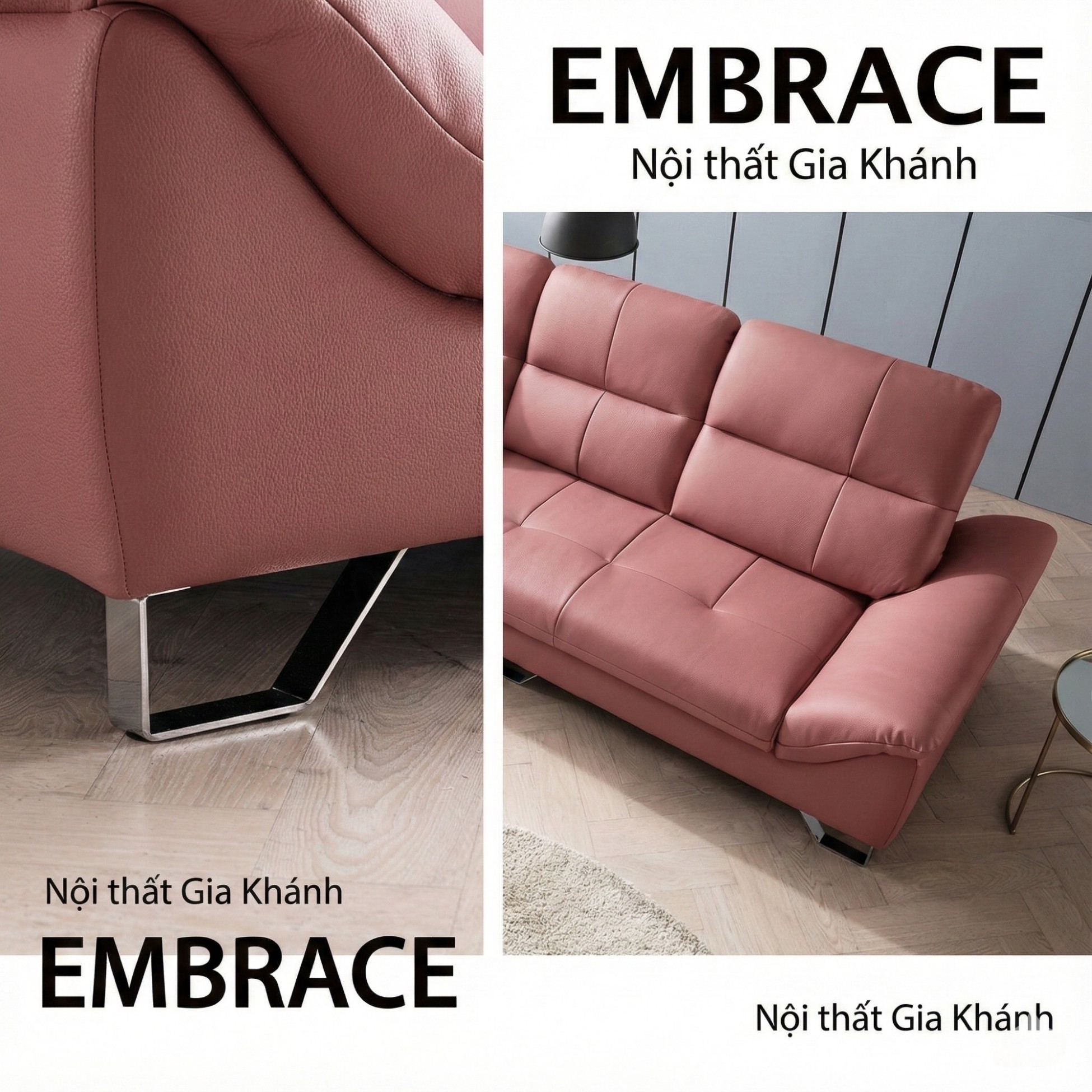 Sofa EMBRACE - Sofa Da Cao Cấp Tựa Lưng Chia Đôi Êm Ái