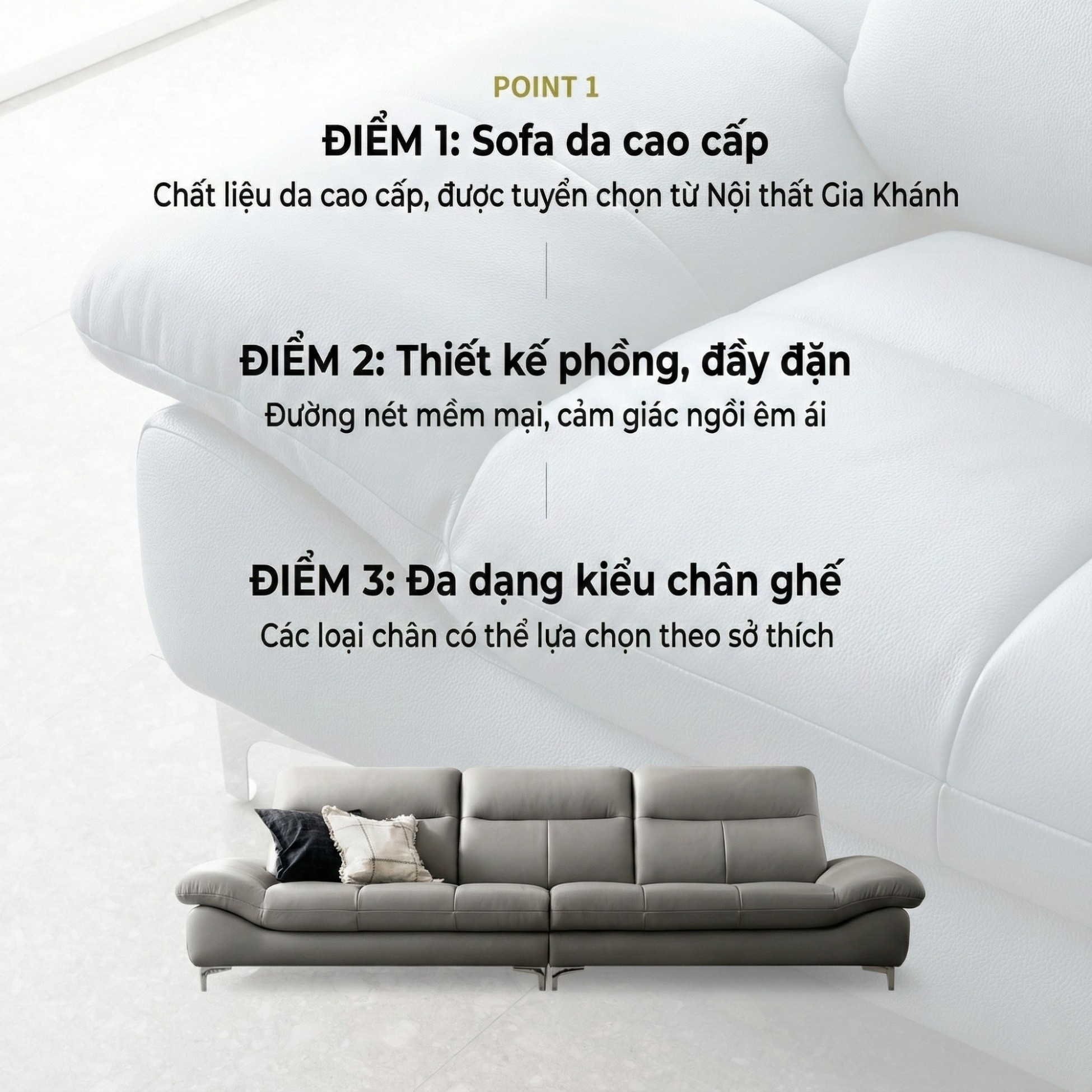 sofa evanel Sofa bọc da hiện đại cao cấp