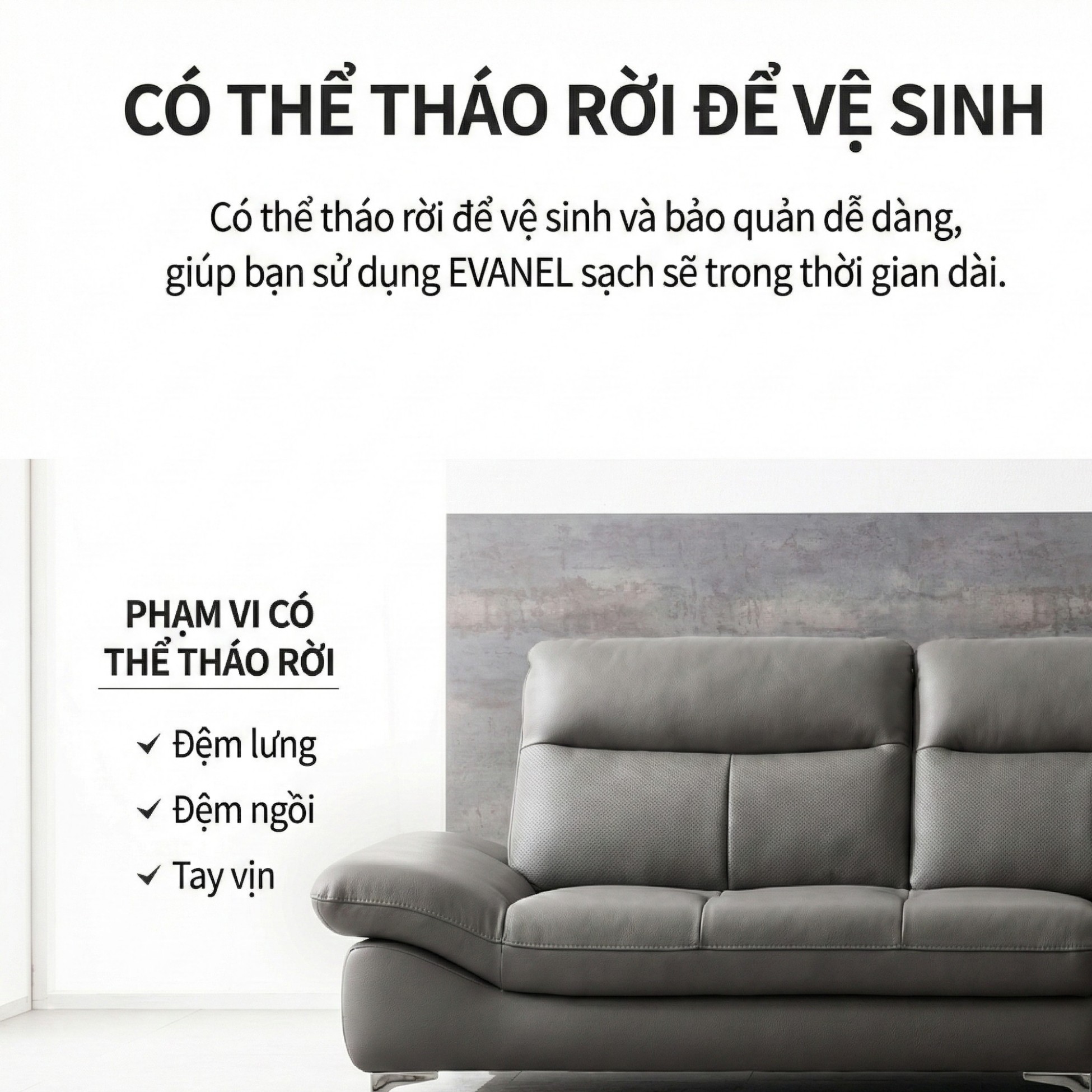 sofa evanel Sofa bọc da hiện đại cao cấp