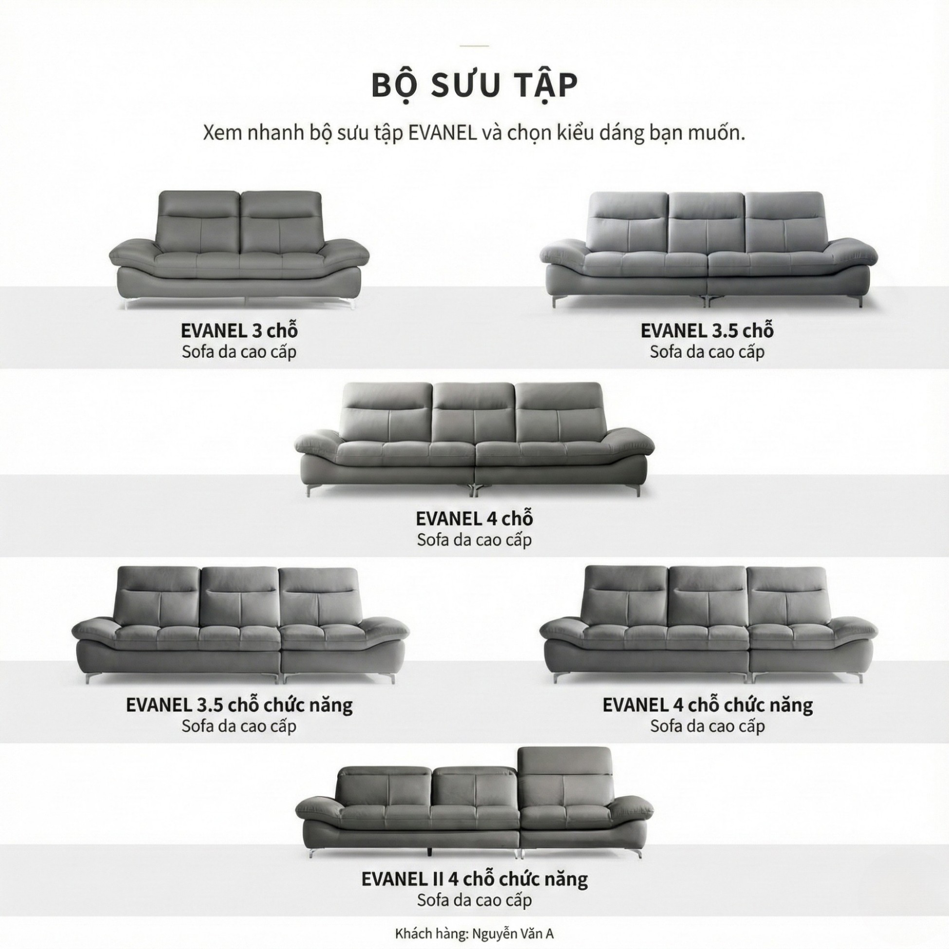 sofa evanel Sofa bọc da hiện đại cao cấp