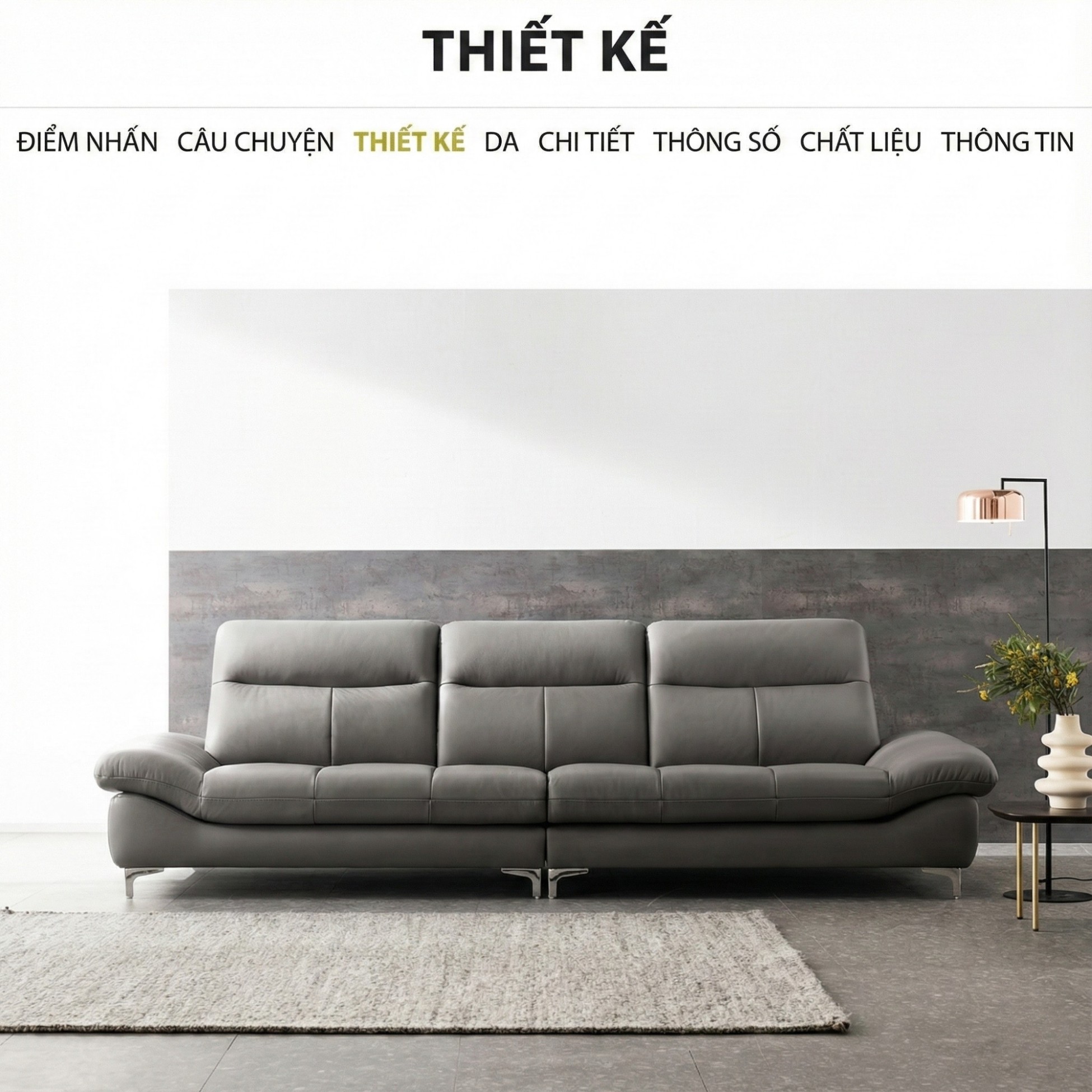 sofa evanel Sofa bọc da hiện đại cao cấp