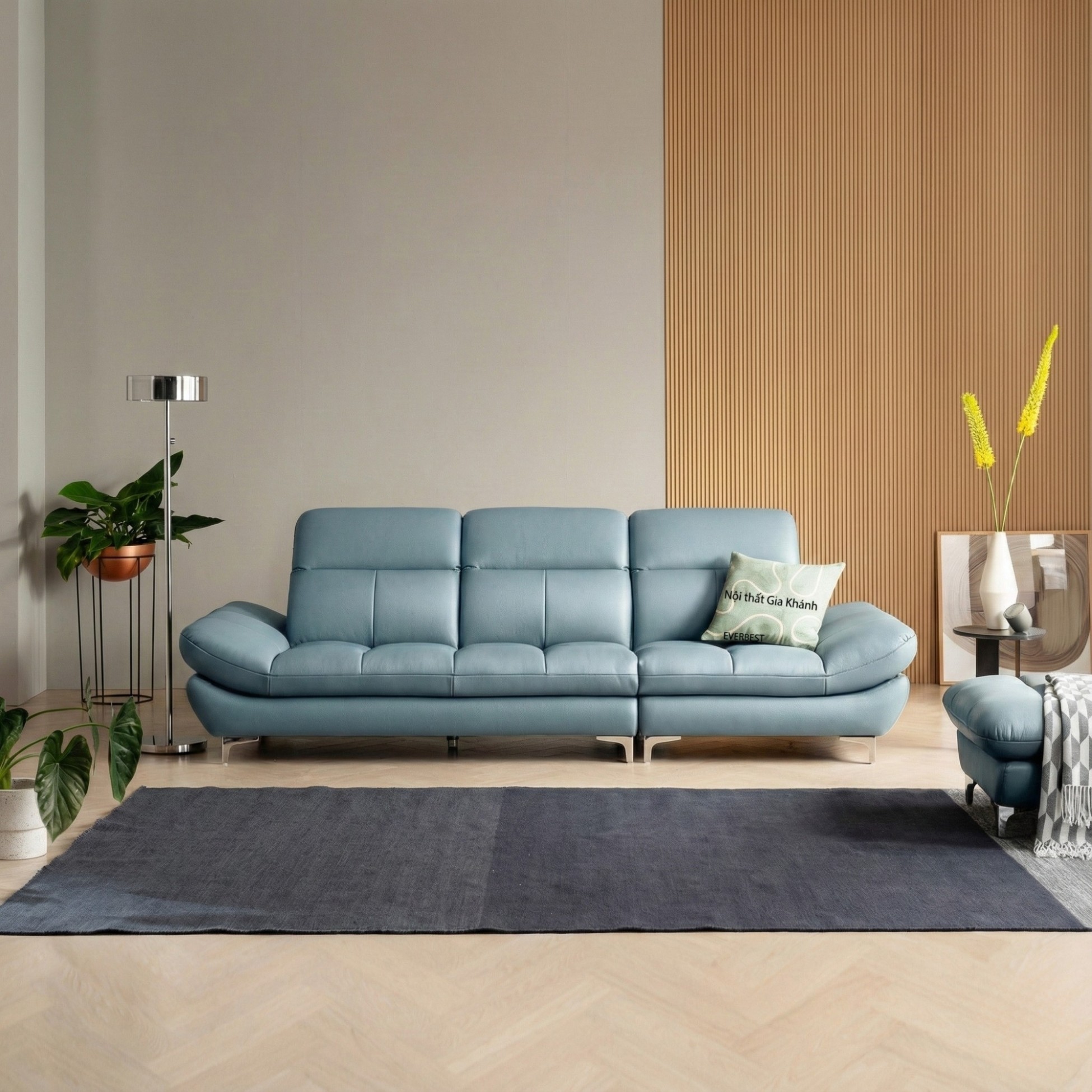 Sofa EVERBEST – Sofa Da Cao Cấp Tựa Đầu Chức Năng Hiện Đại