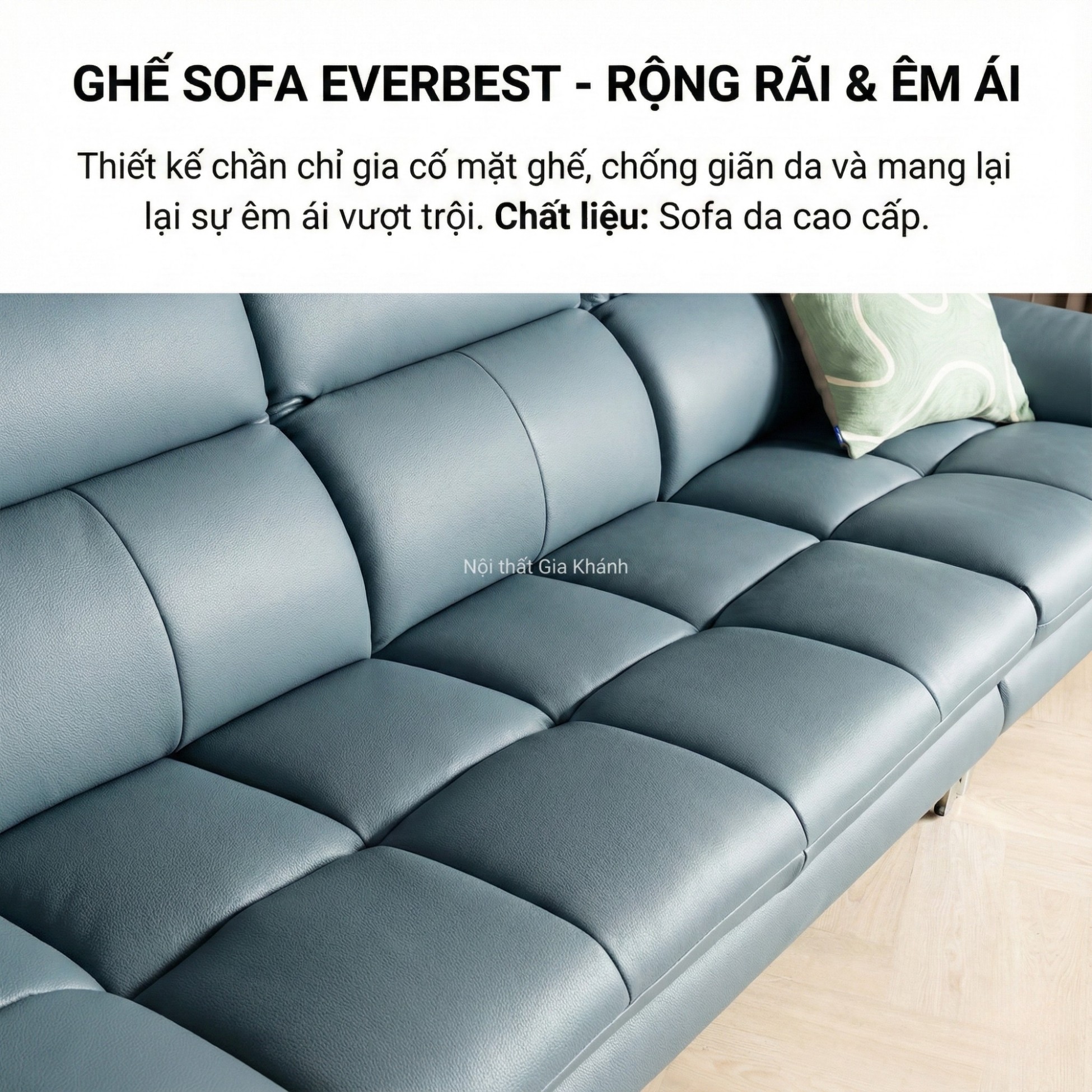 Sofa EVERBEST – Sofa Da Cao Cấp Tựa Đầu Chức Năng Hiện Đại