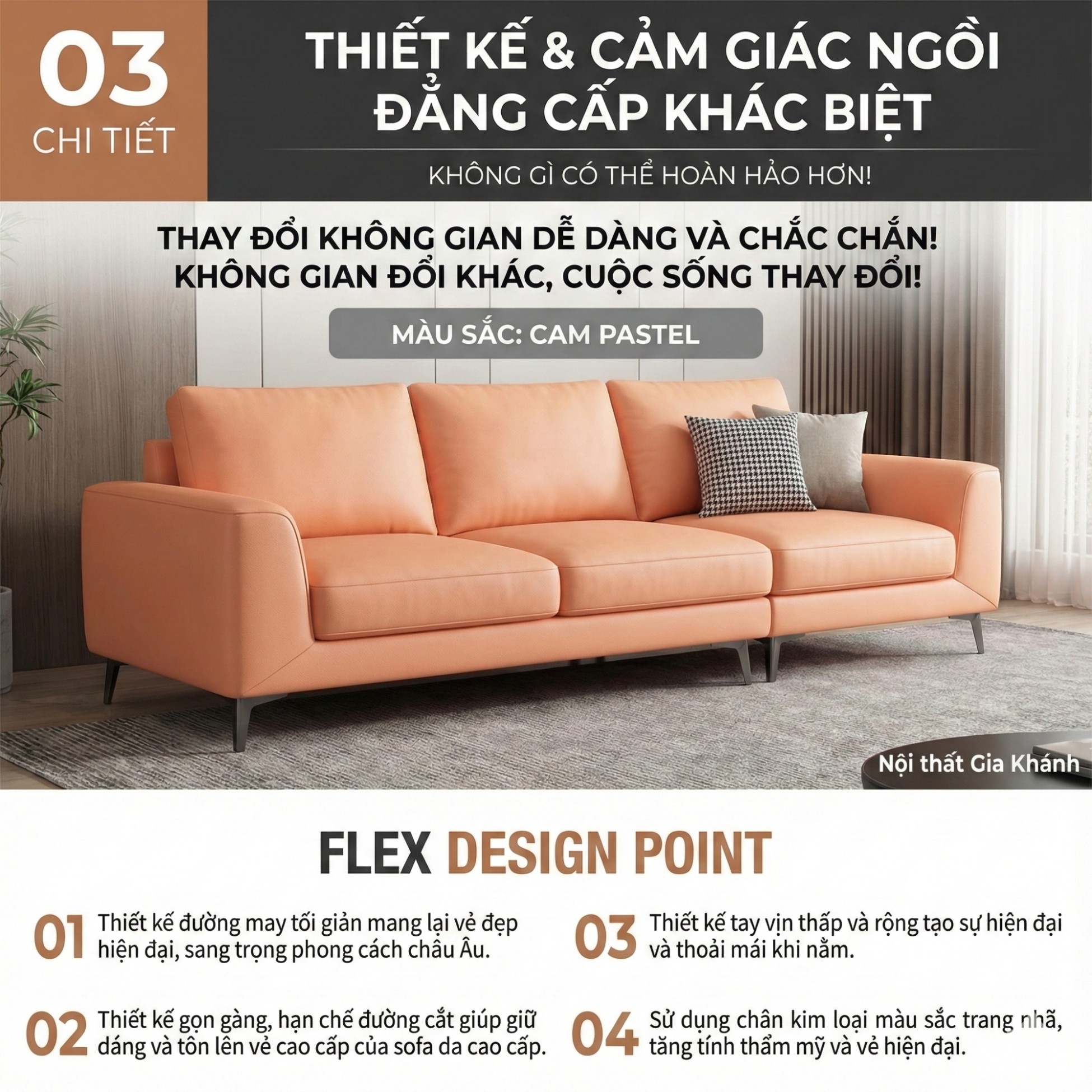 sofa flexa- sofa bọc da cao cấp