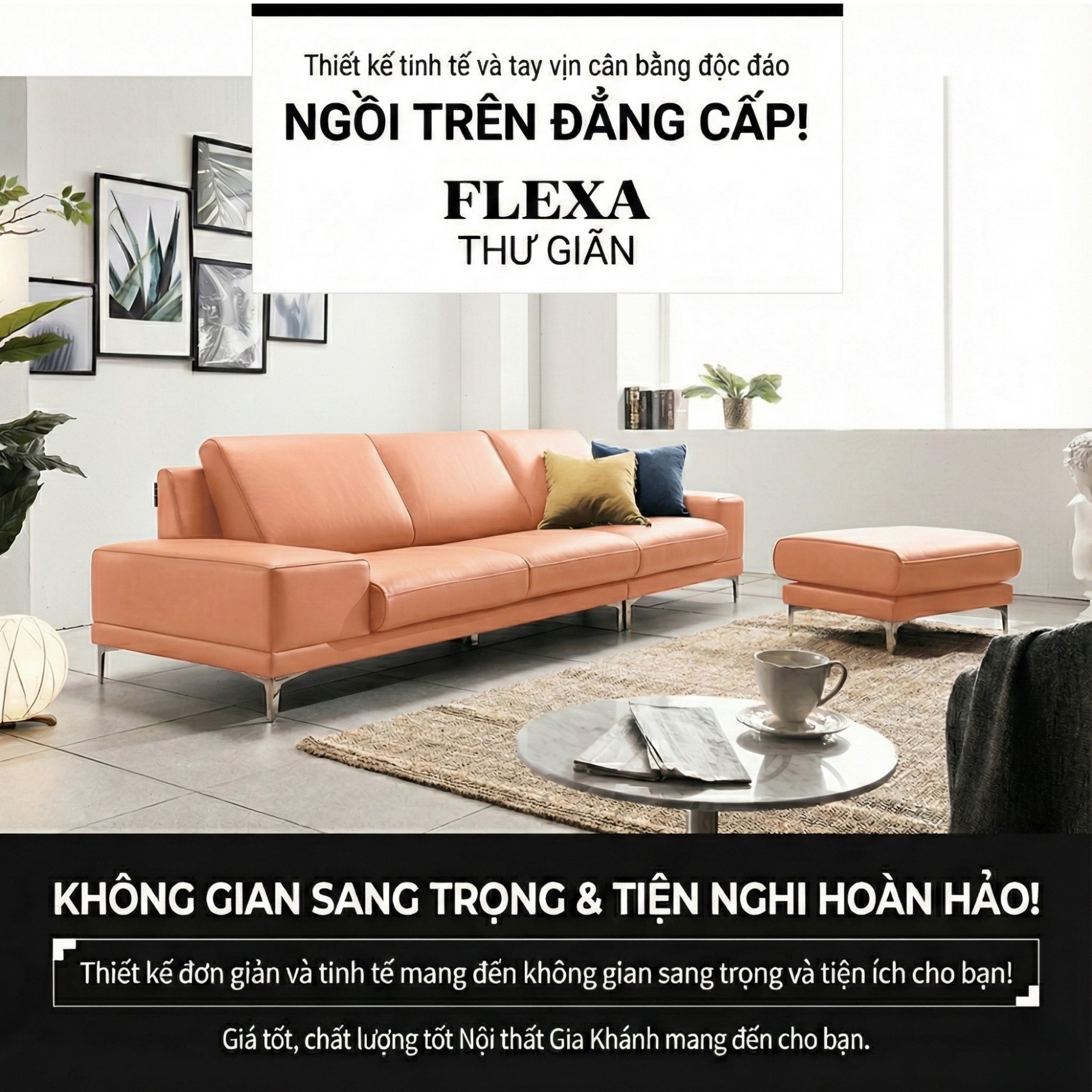 sofa flexa- sofa bọc da cao cấp