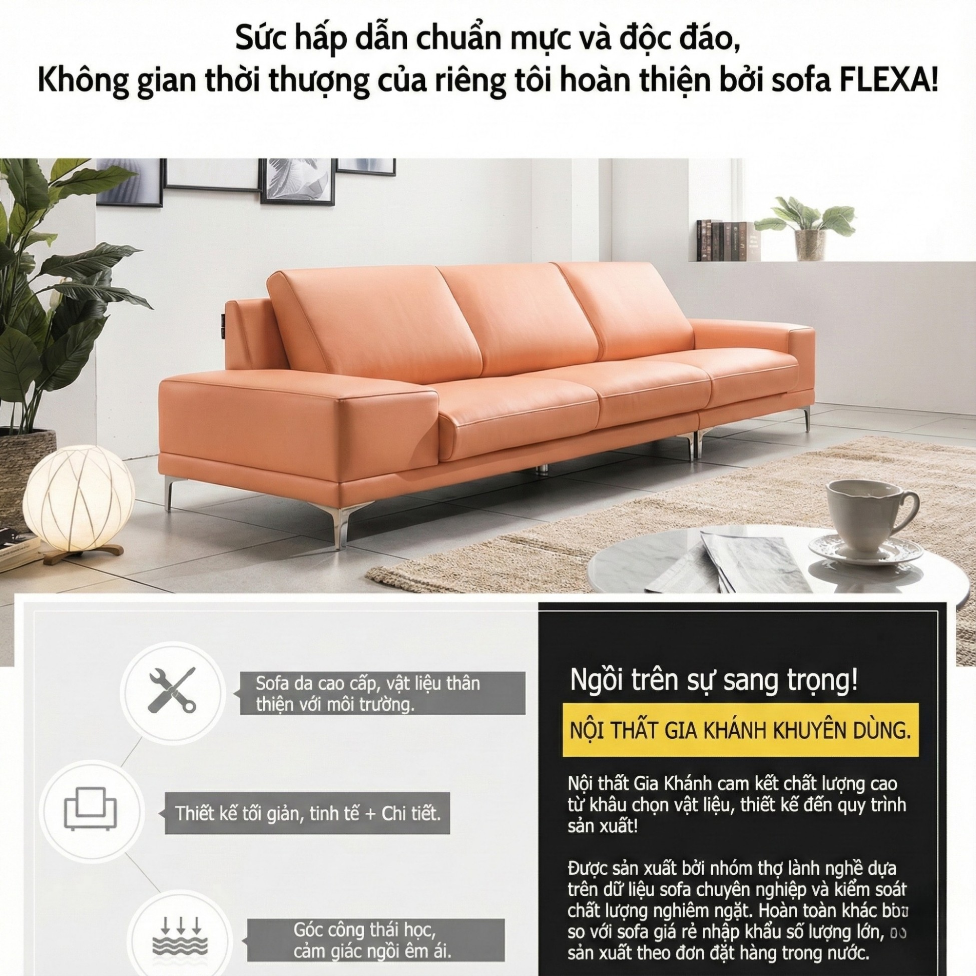sofa flexa- sofa bọc da cao cấp