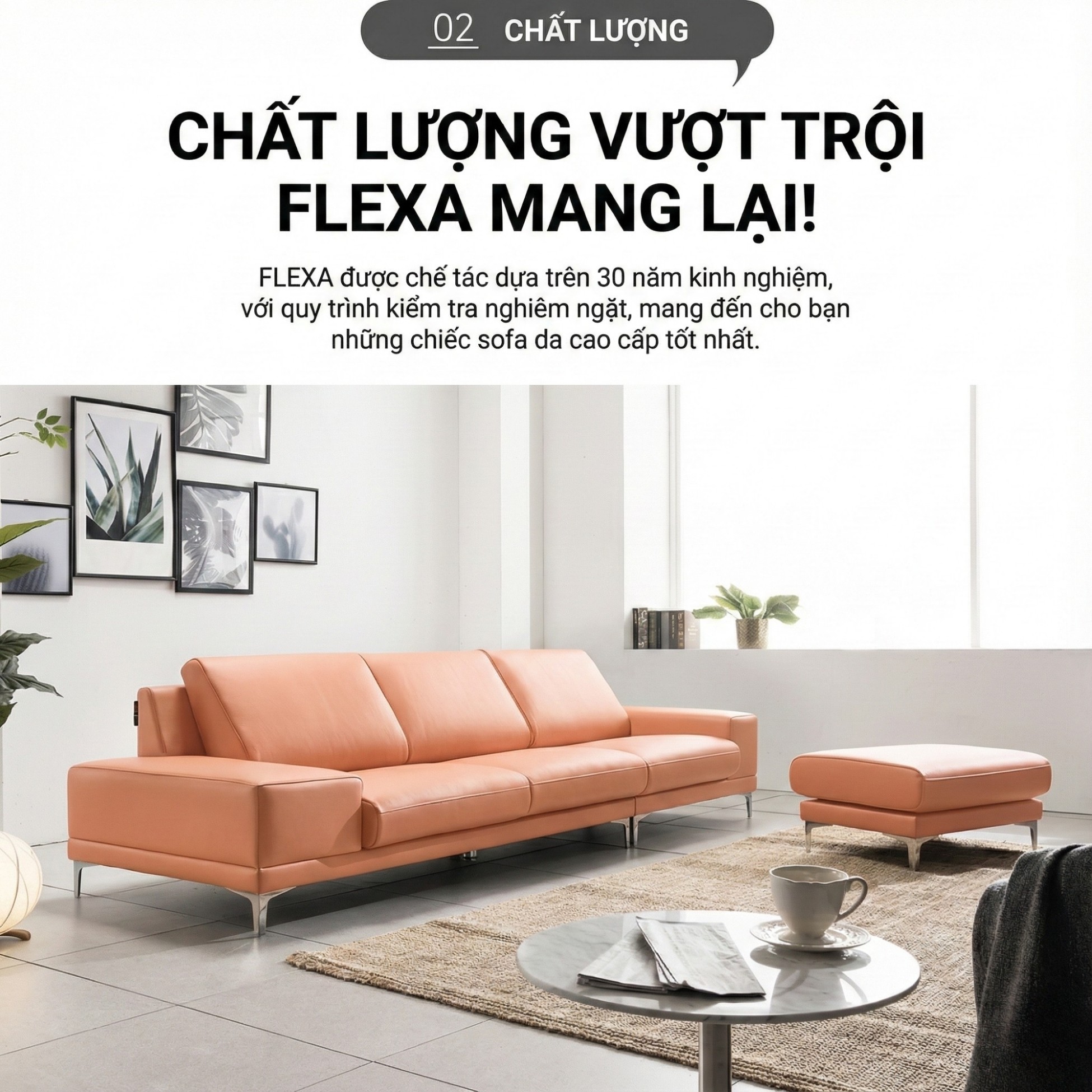 sofa flexa- sofa bọc da cao cấp