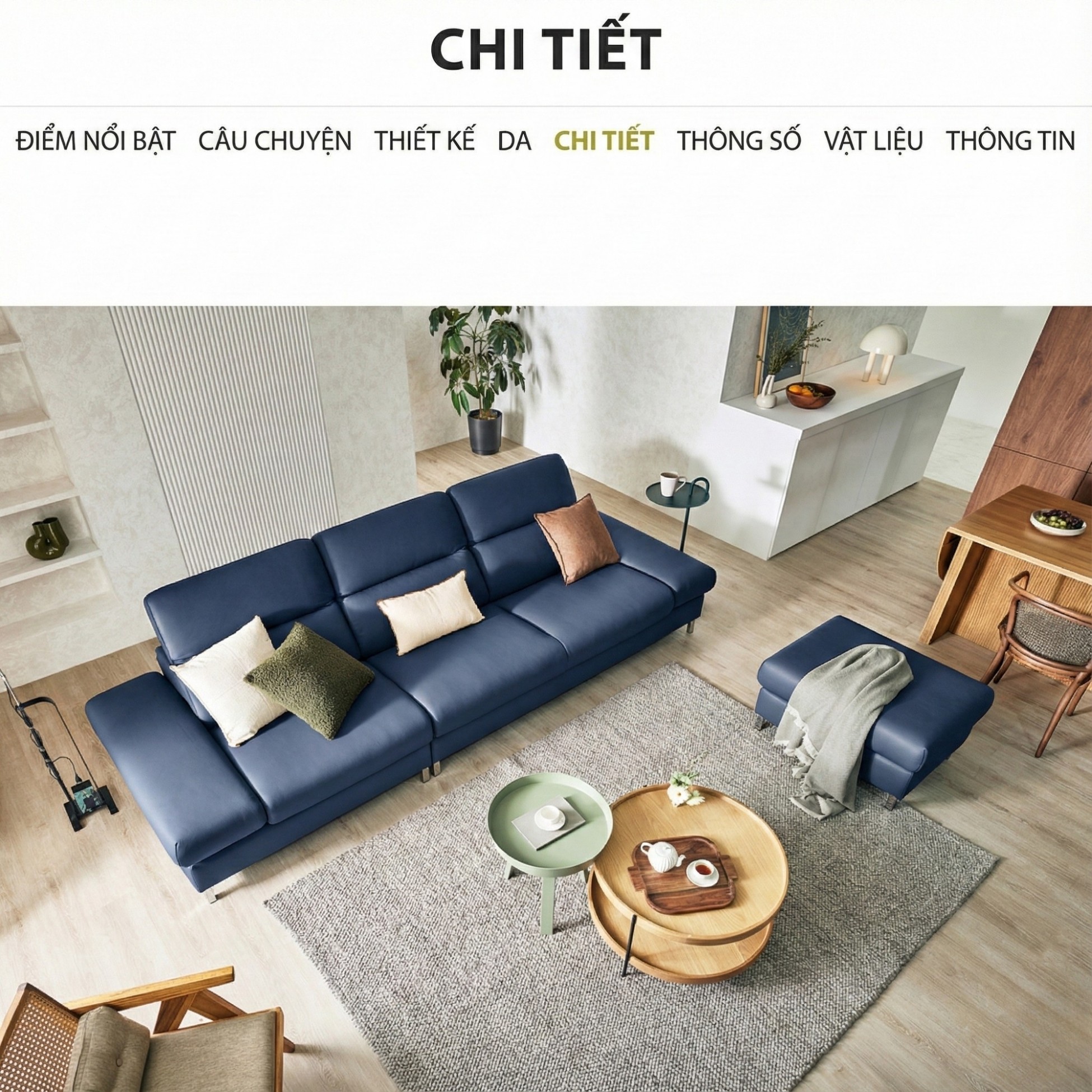 Sofa SERENE - Sofa Da Hiện Đại Đầy Đỉnh Cao Cho Sự Êm Ái