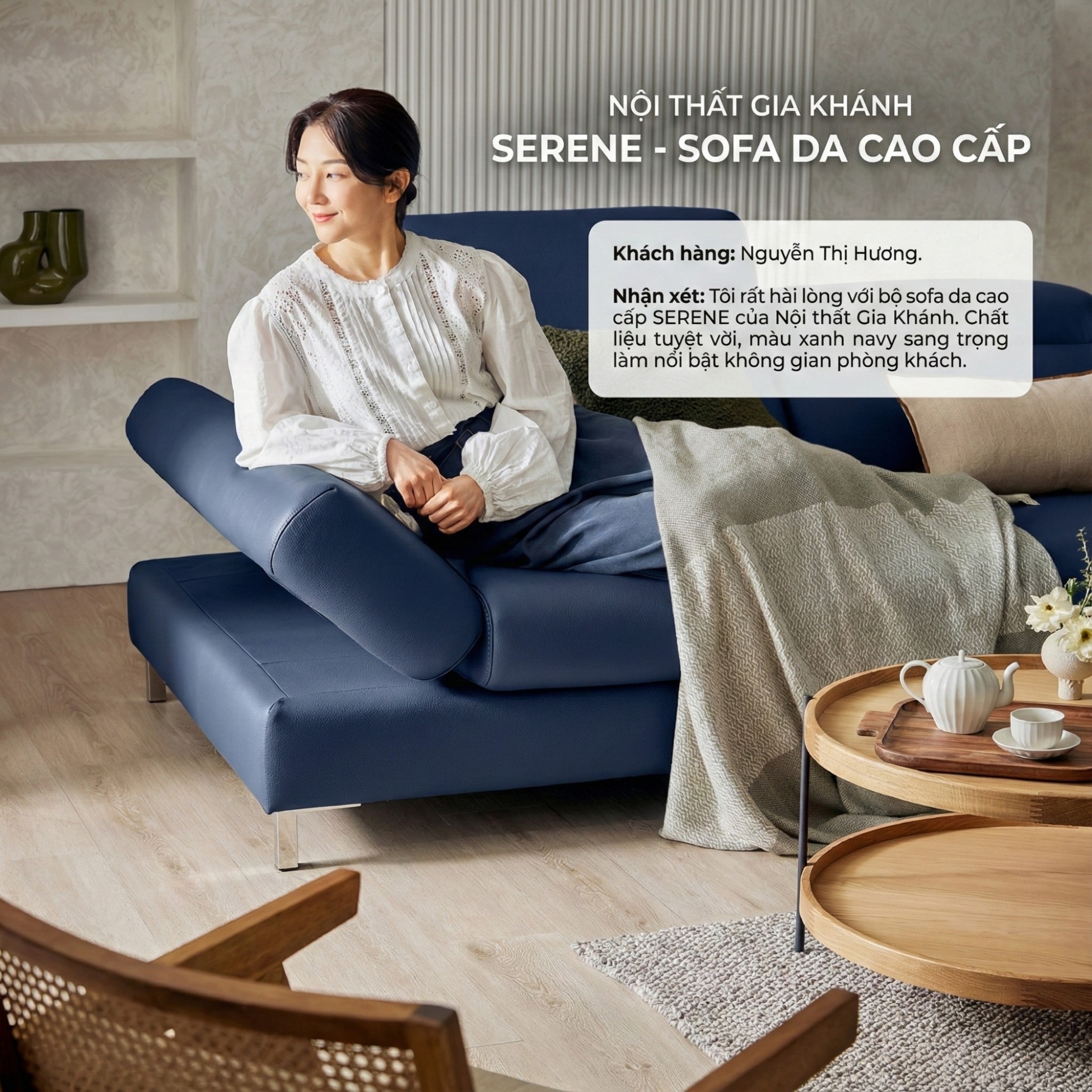 Sofa SERENE - Sofa Da Hiện Đại Đầy Đỉnh Cao Cho Sự Êm Ái