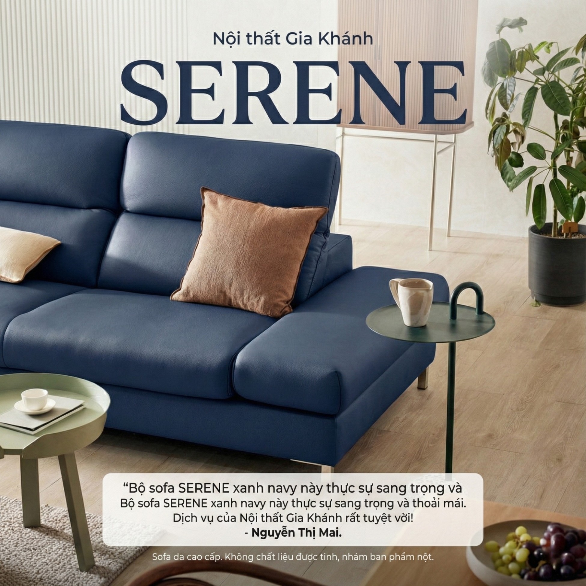 Sofa SERENE - Sofa Da Hiện Đại Đầy Đỉnh Cao Cho Sự Êm Ái