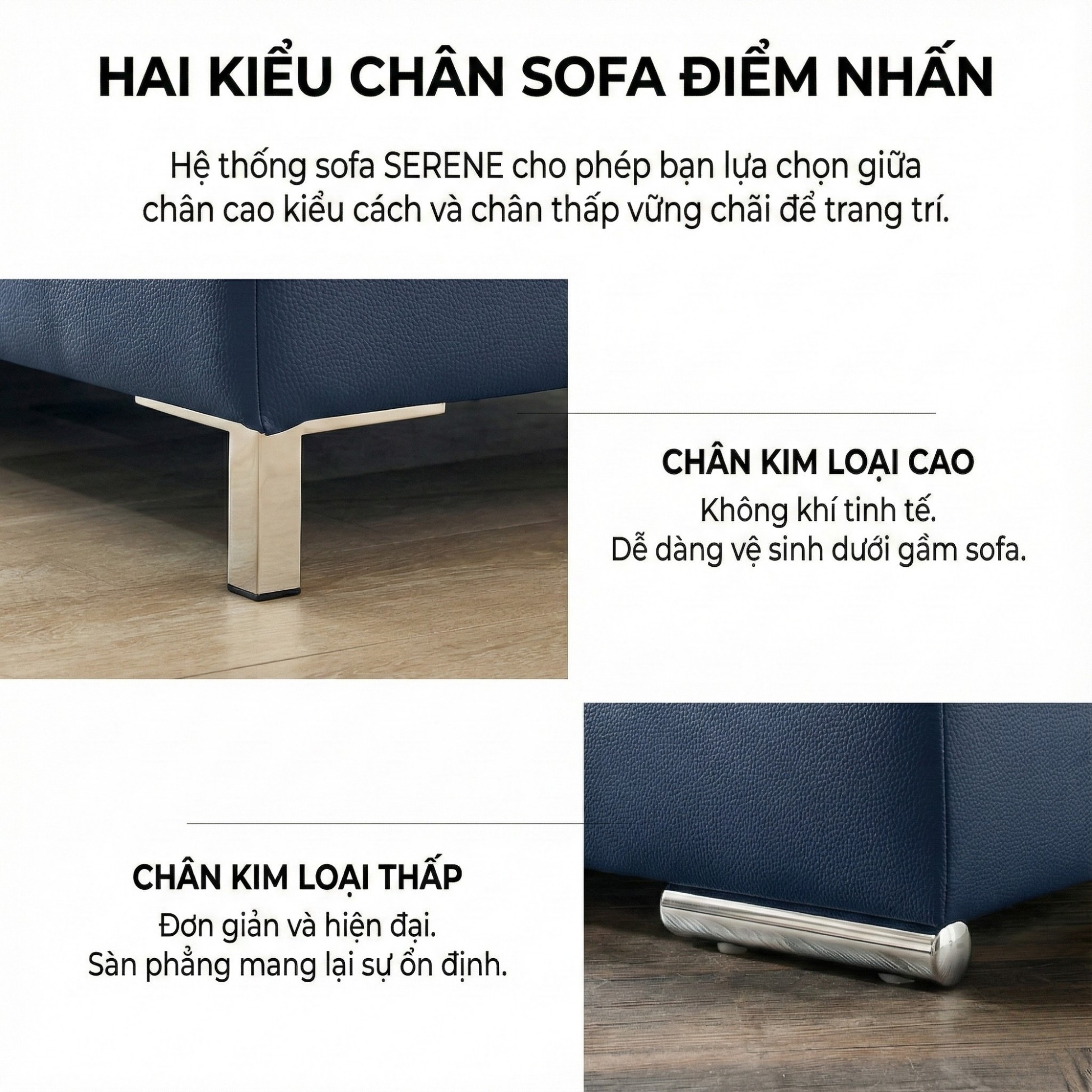 Sofa SERENE - Sofa Da Hiện Đại Đầy Đỉnh Cao Cho Sự Êm Ái