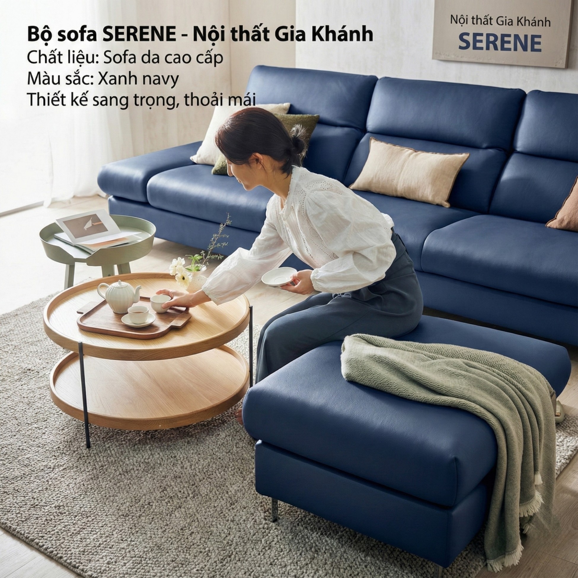 Sofa SERENE - Sofa Da Hiện Đại Đầy Đỉnh Cao Cho Sự Êm Ái