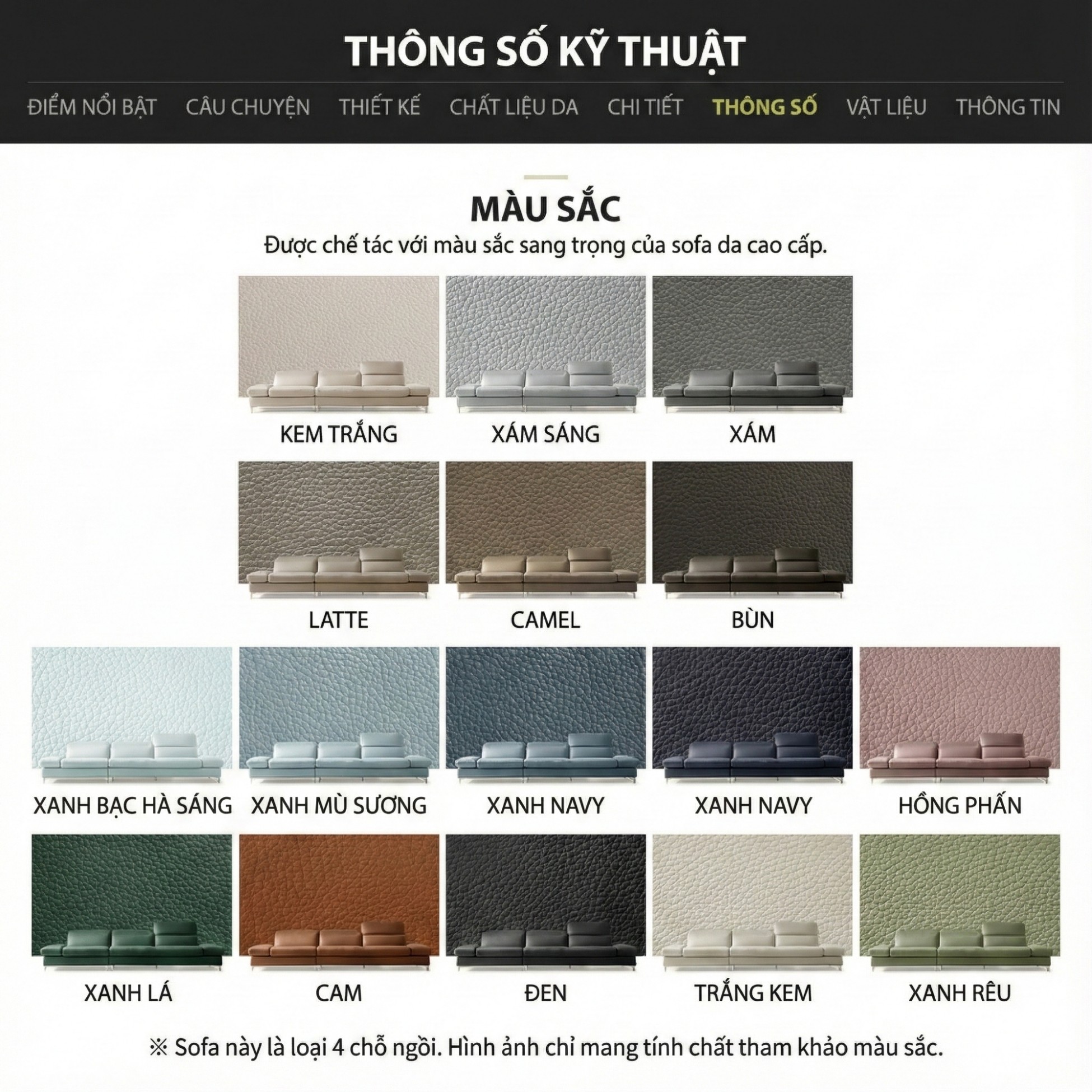 Sofa SERENE - Sofa Da Hiện Đại Đầy Đỉnh Cao Cho Sự Êm Ái