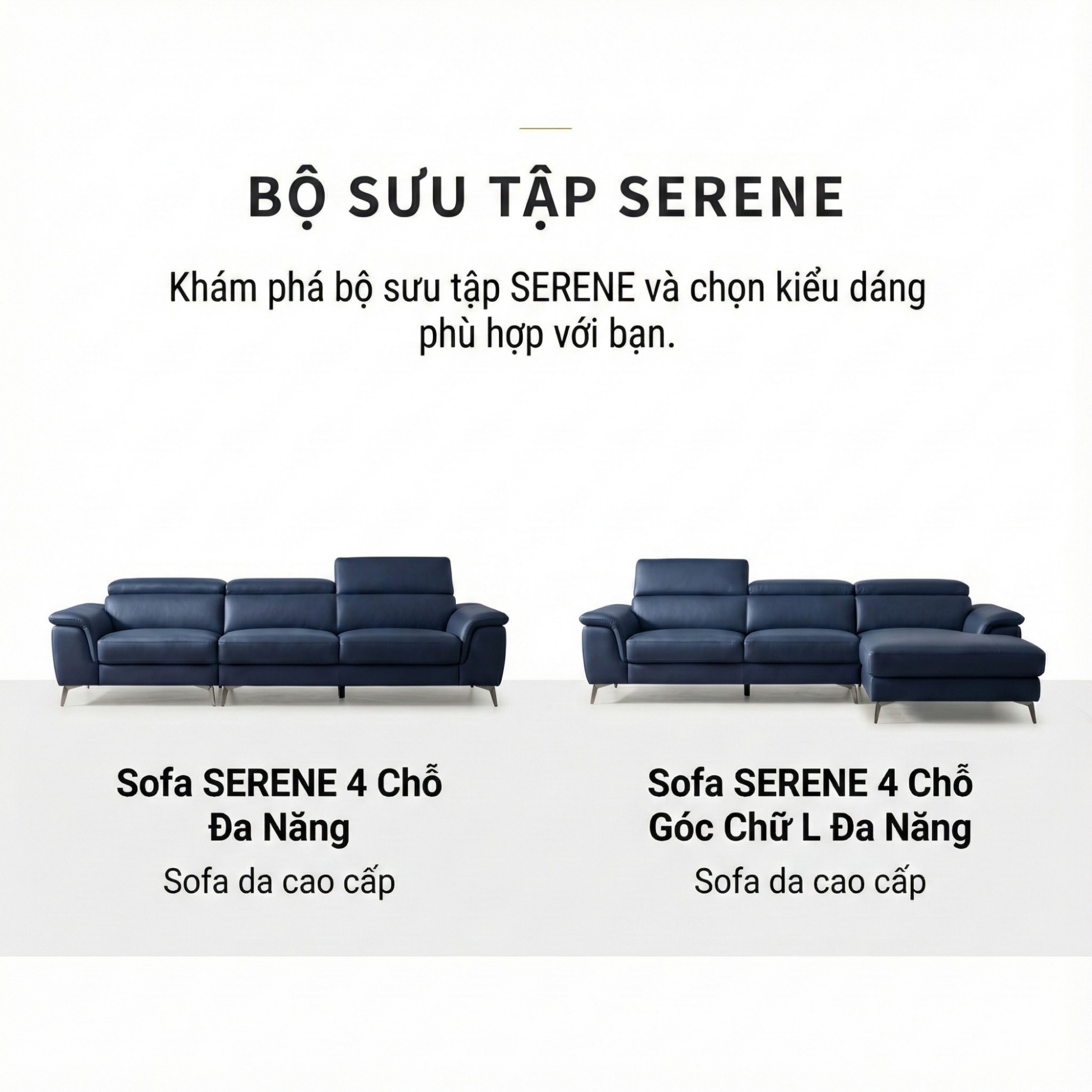 Sofa SERENE - Sofa Da Hiện Đại Đầy Đỉnh Cao Cho Sự Êm Ái