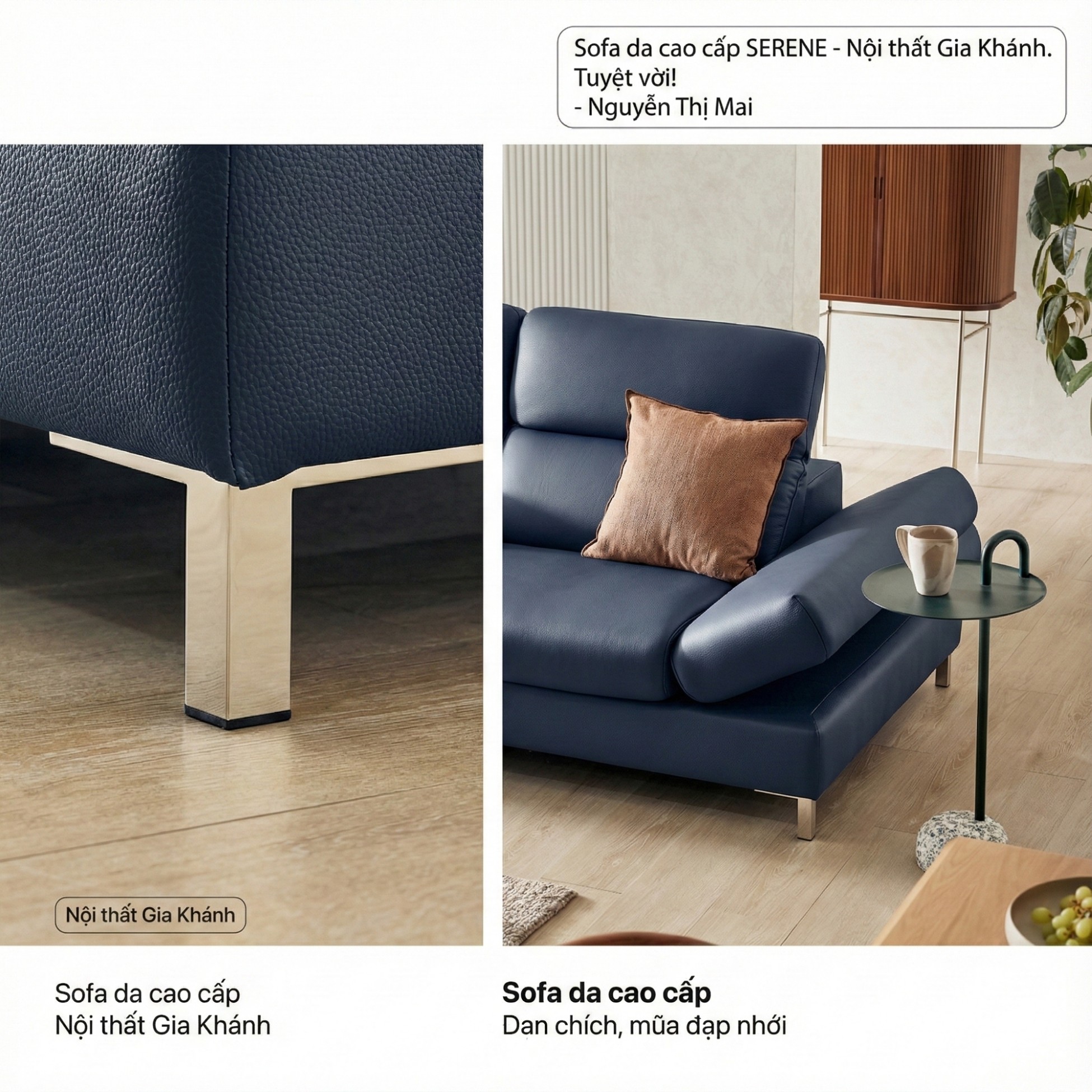 Sofa SERENE - Sofa Da Hiện Đại Đầy Đỉnh Cao Cho Sự Êm Ái