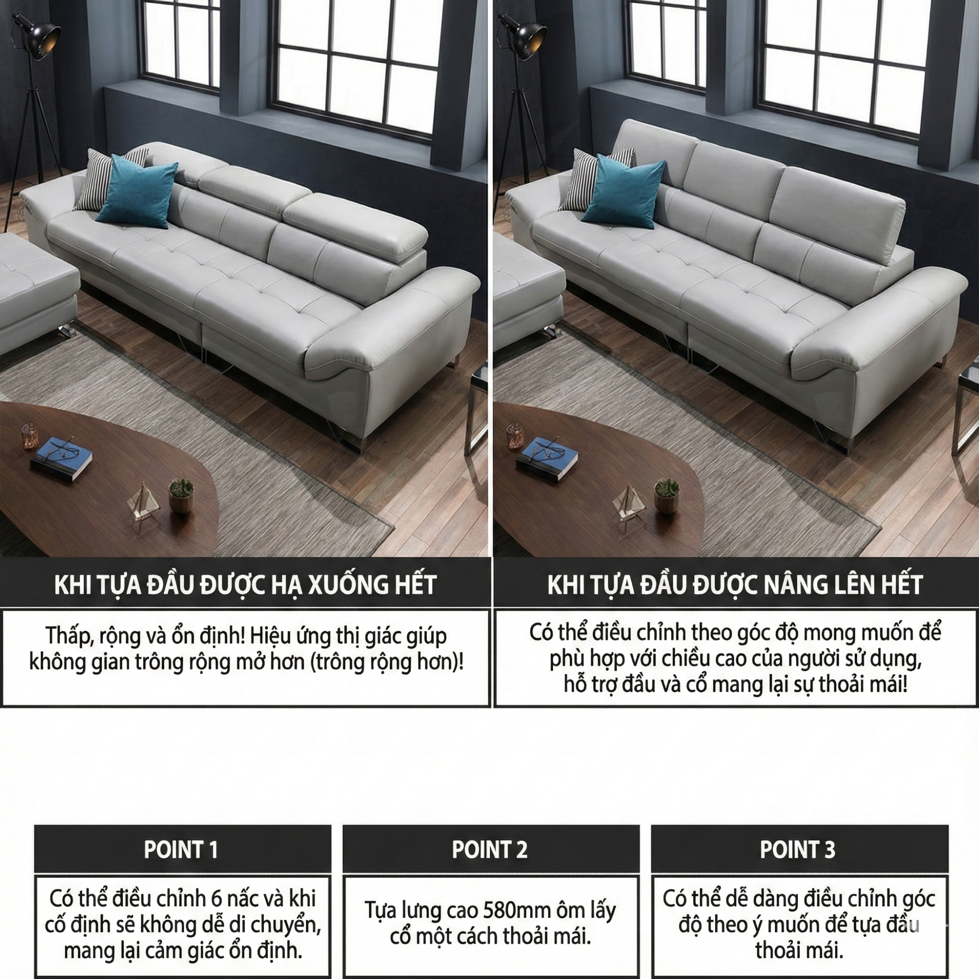 sofa hiện đại bọc da haven