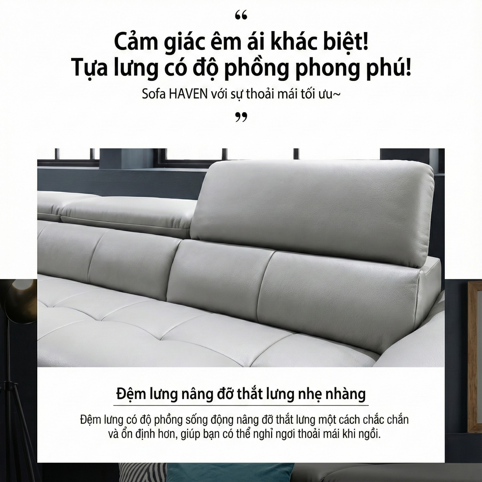sofa hiện đại bọc da haven
