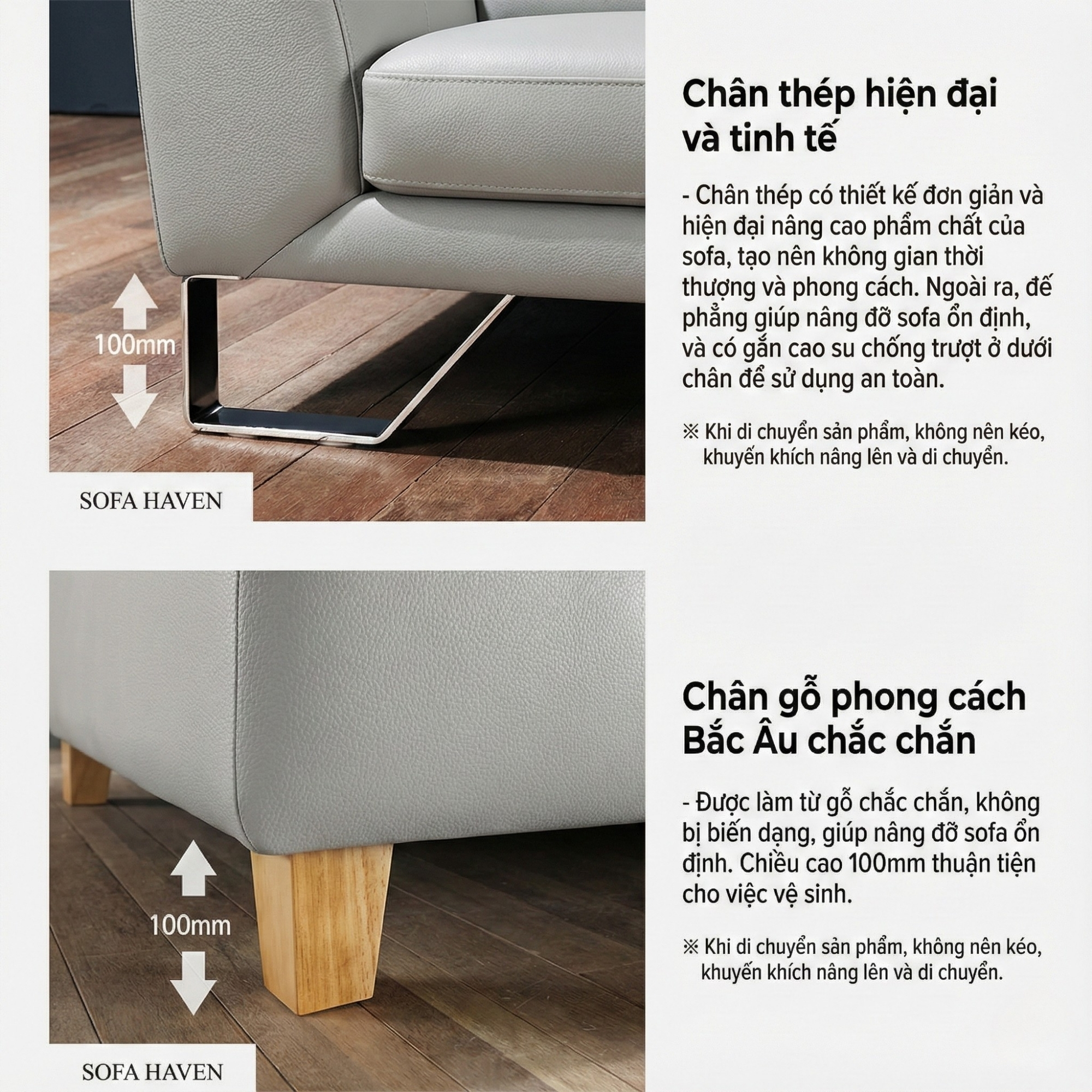 sofa hiện đại bọc da haven