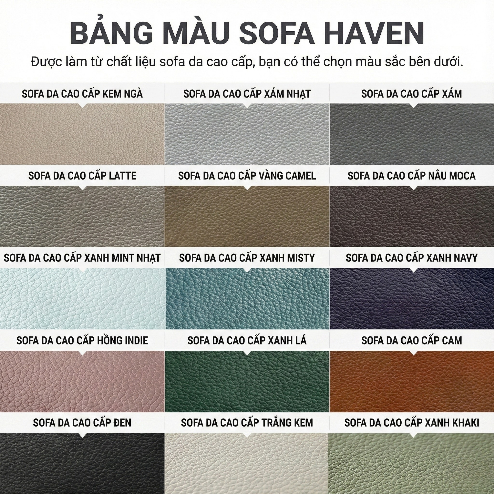 sofa hiện đại bọc da haven
