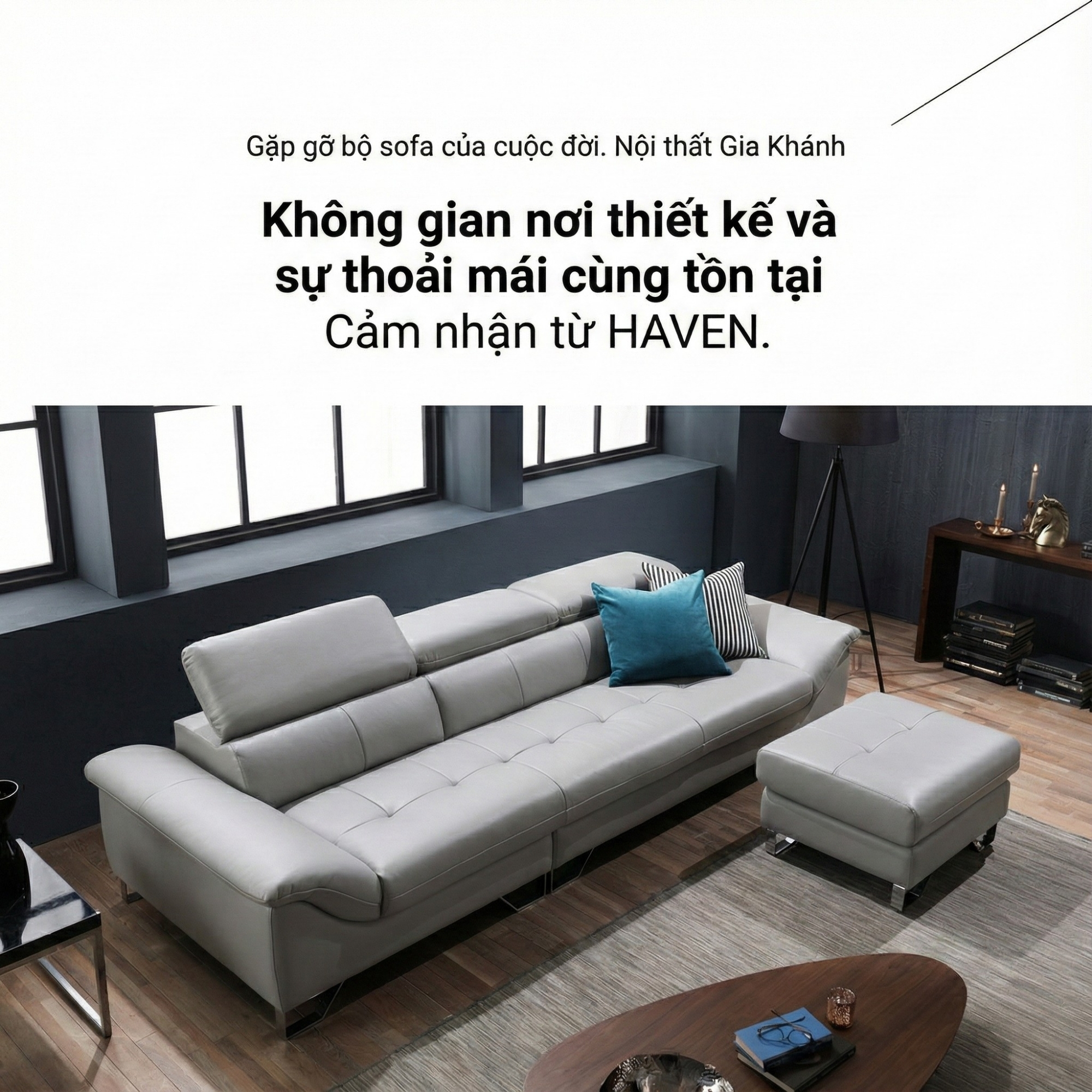 sofa hiện đại bọc da haven