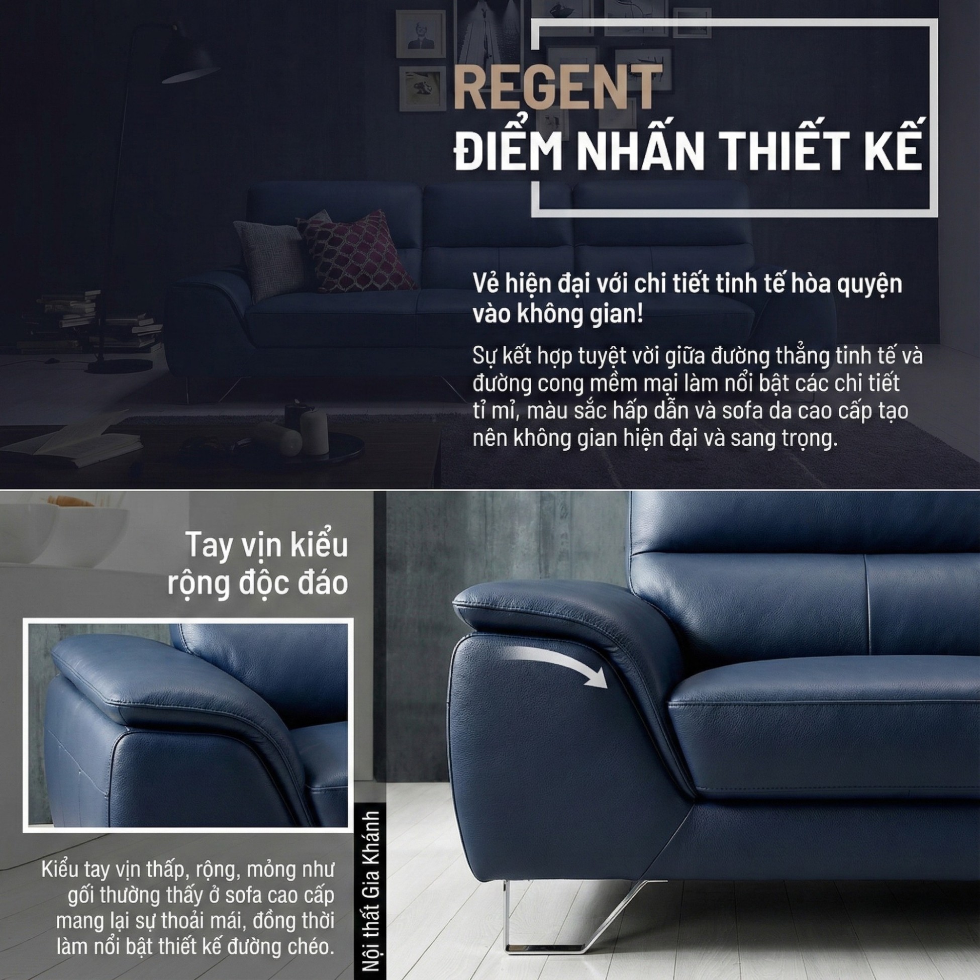 Sofa Regent - Sofa Cao Cấp Hiện Đại Cho Phòng Khách Trẻ Trung