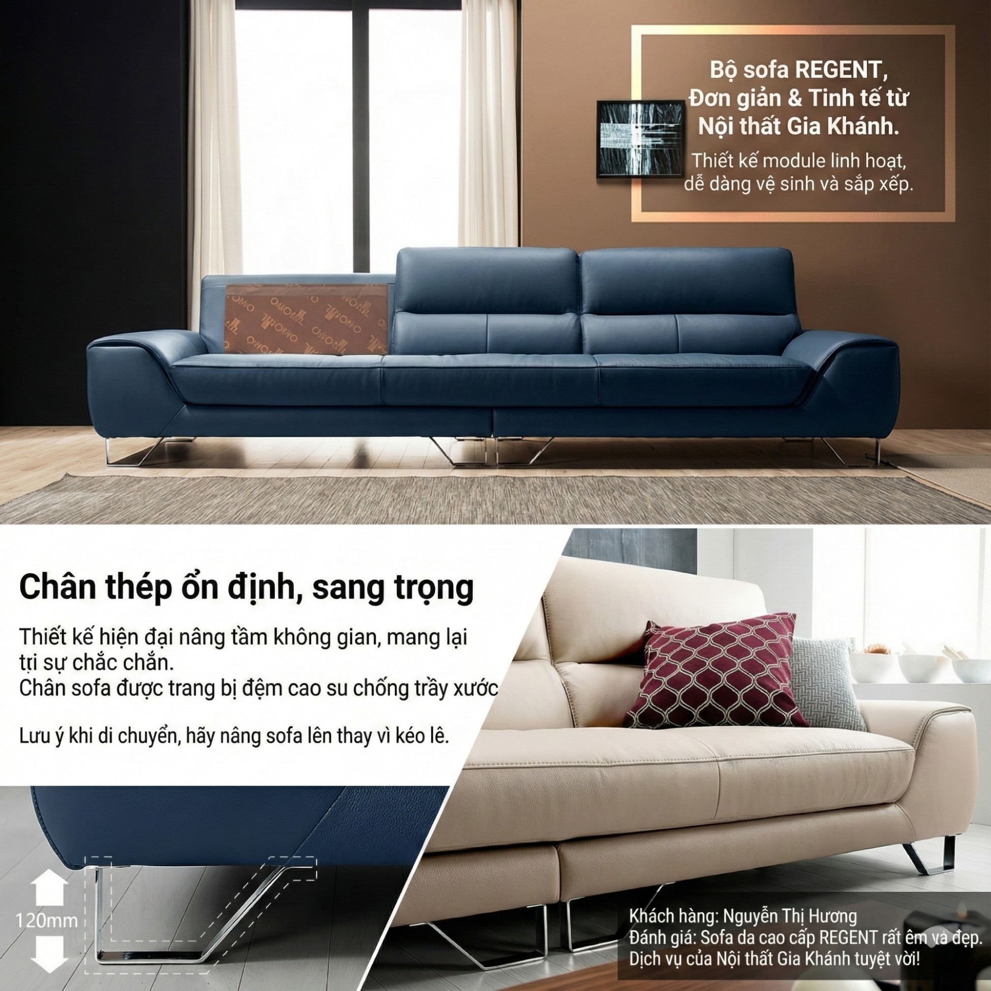 Sofa Regent - Sofa Cao Cấp Hiện Đại Cho Phòng Khách Trẻ Trung