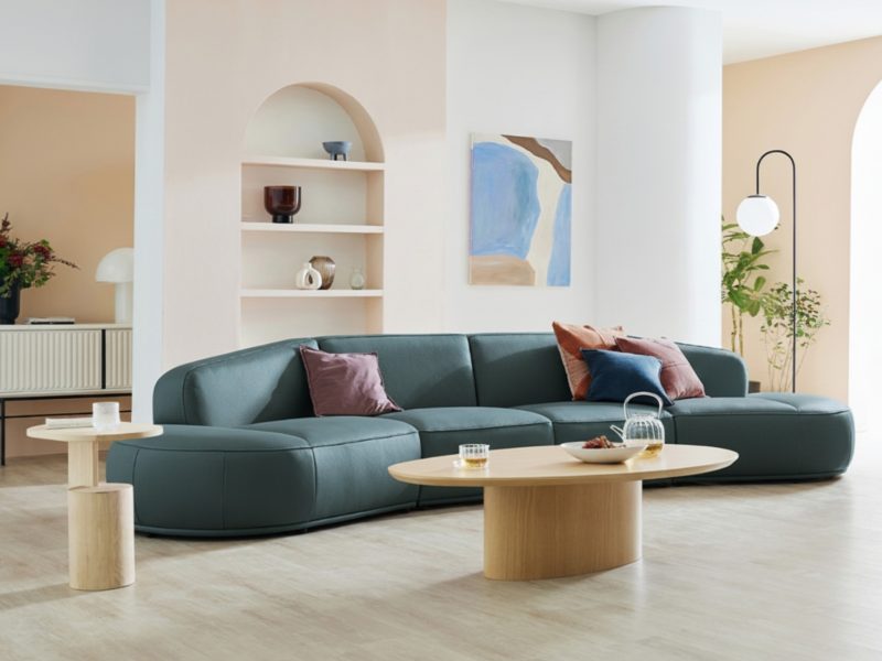 Sofa HOMELY – Sofa Da Hiện Đại Cao Cấp Dáng Mở Thiết Kế Ấm Cúng
